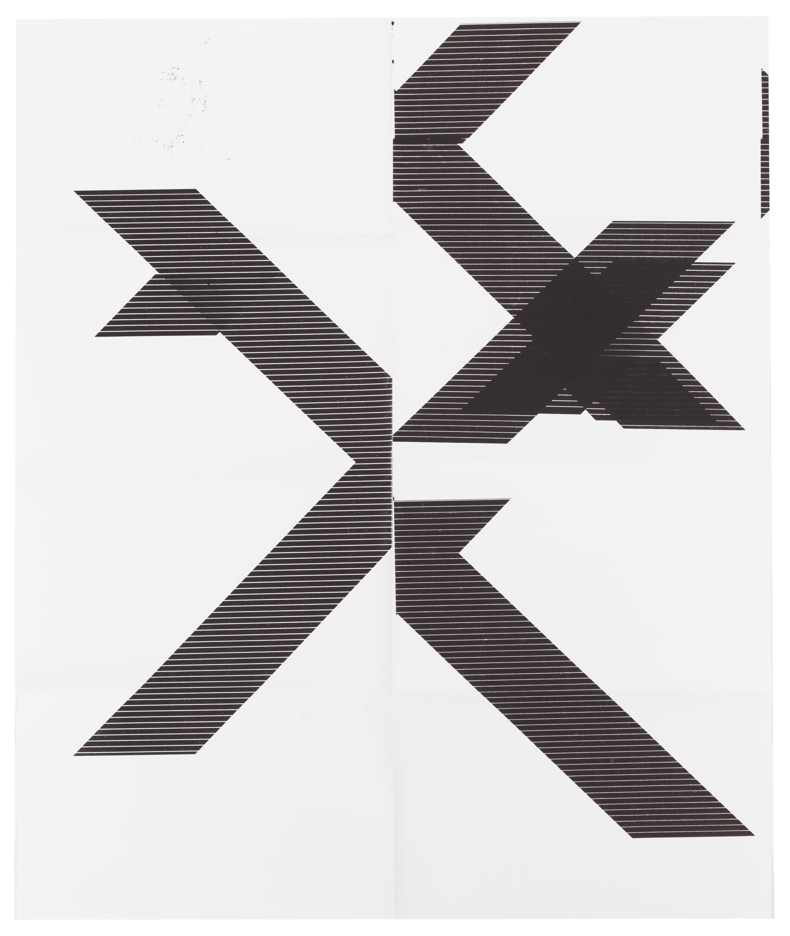 Wade Guyton — X Плакат (без названия, 2007, Epson UltraChrome для струйной печати на льняной основе, 84 x 69 дюймов, WG1210)