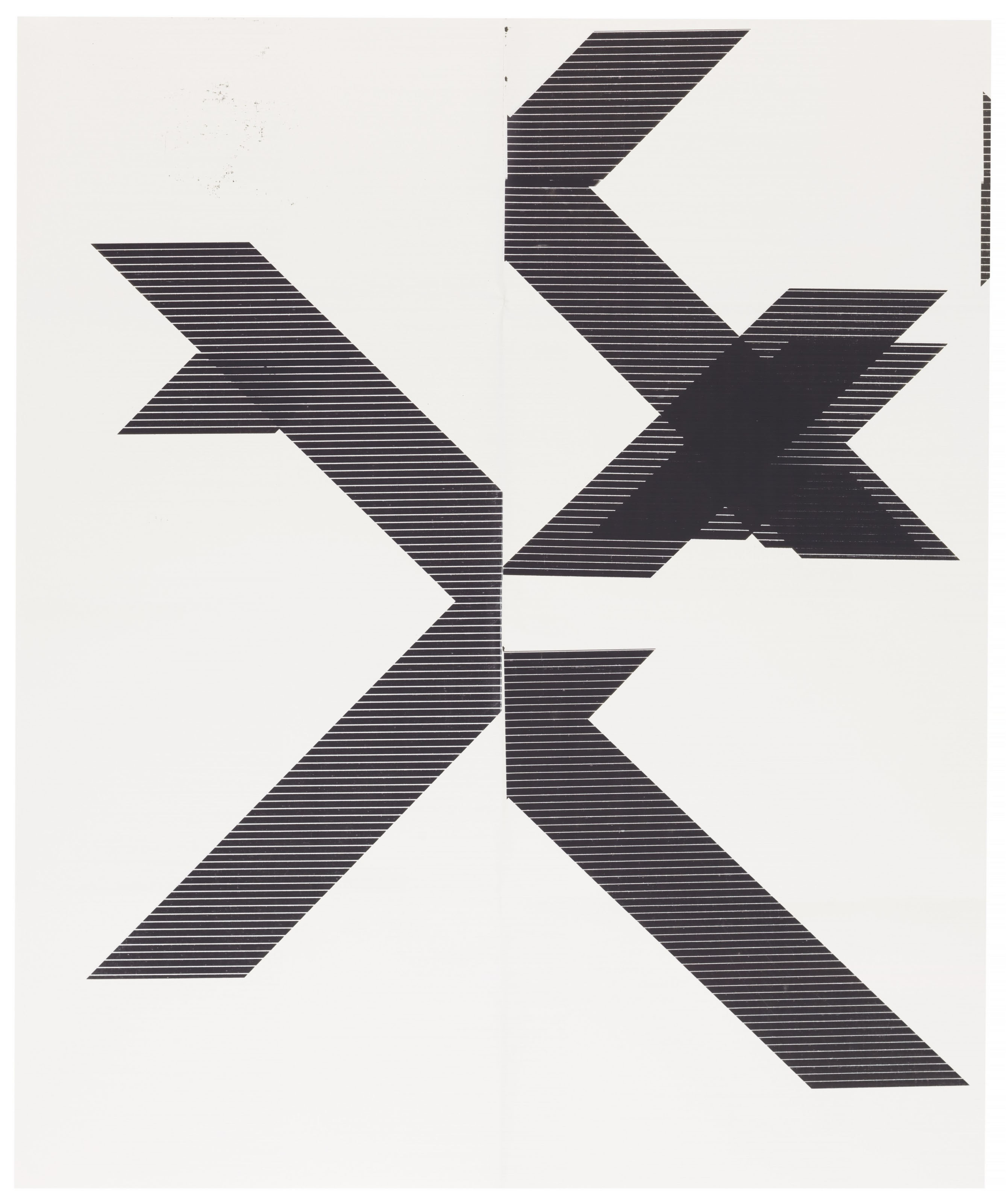 Wade Guyton — X Плакат (без названия, 2007, струйная печать Epson UltraChrome на льняной ткани, 84 x 69 дюймов, WG1210)
