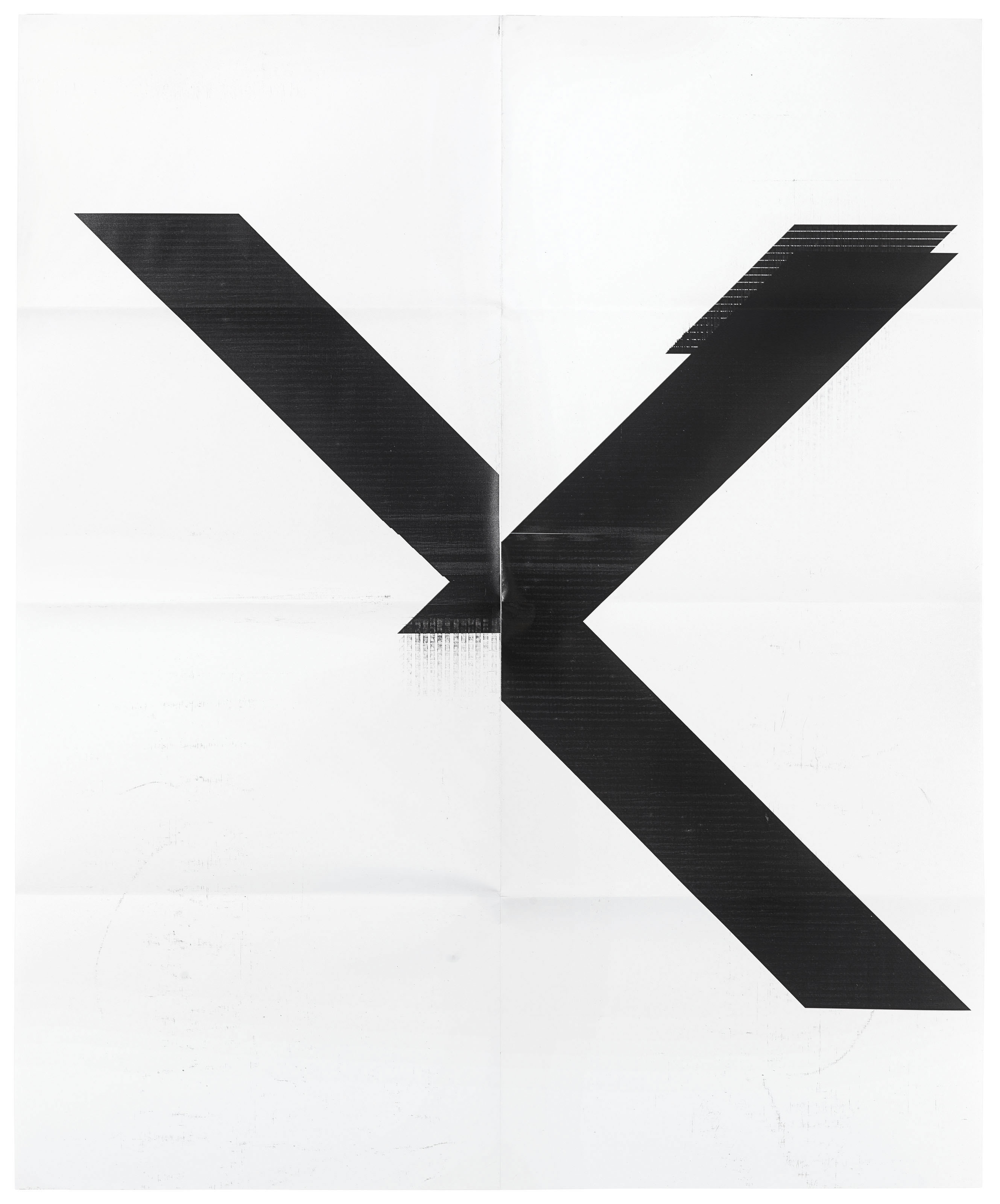 Wade Guyton — X Плакат (без названия, 2007, печать Epson UltraChrome inket на льняной ткани, 84 x 69 дюймов, WG1999)