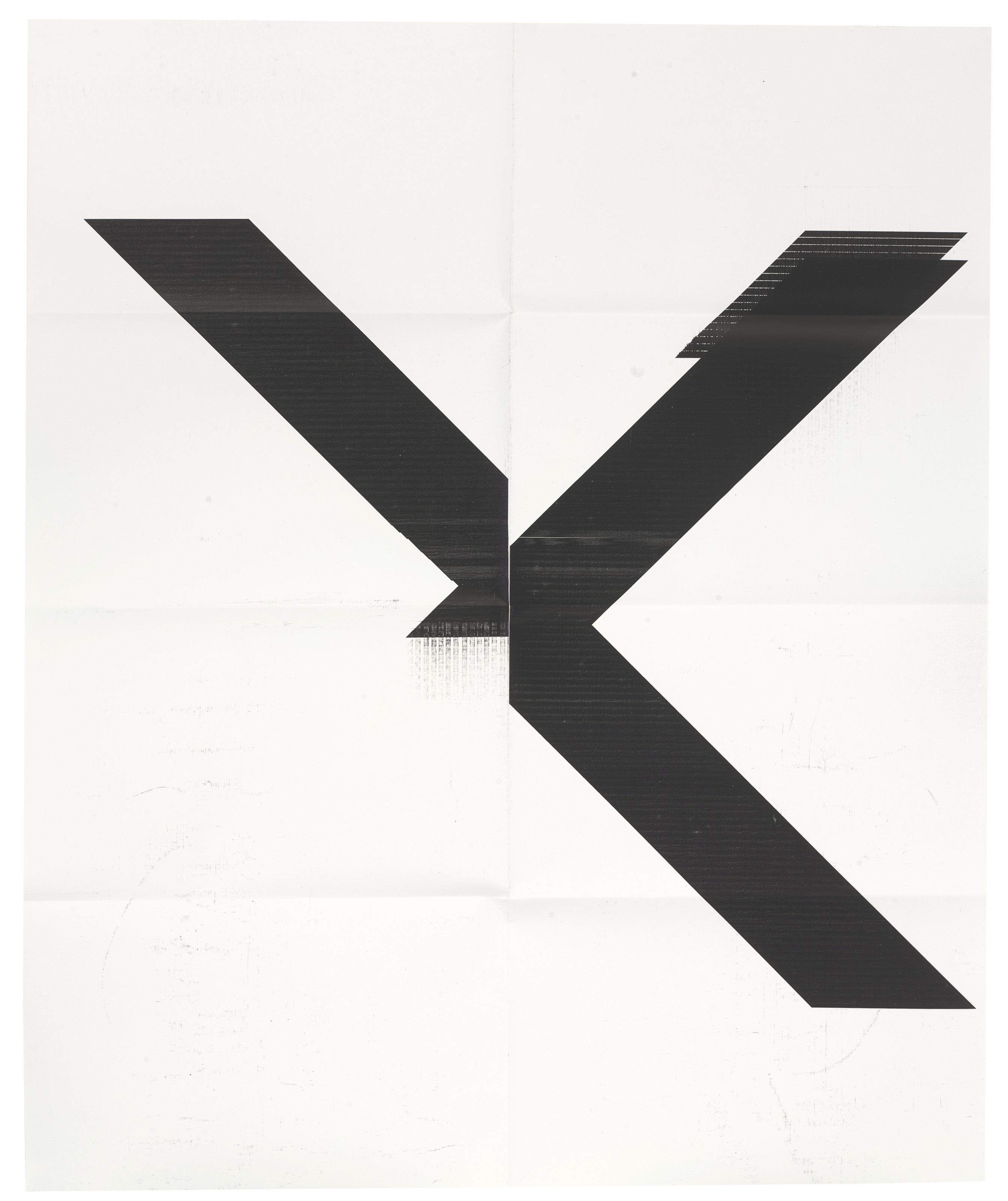 Wade Guyton — X Плакат (без названия, 2007, Epson UltraChrome для струйной печати на льняной основе, 84 x 69 дюймов, WG1999)