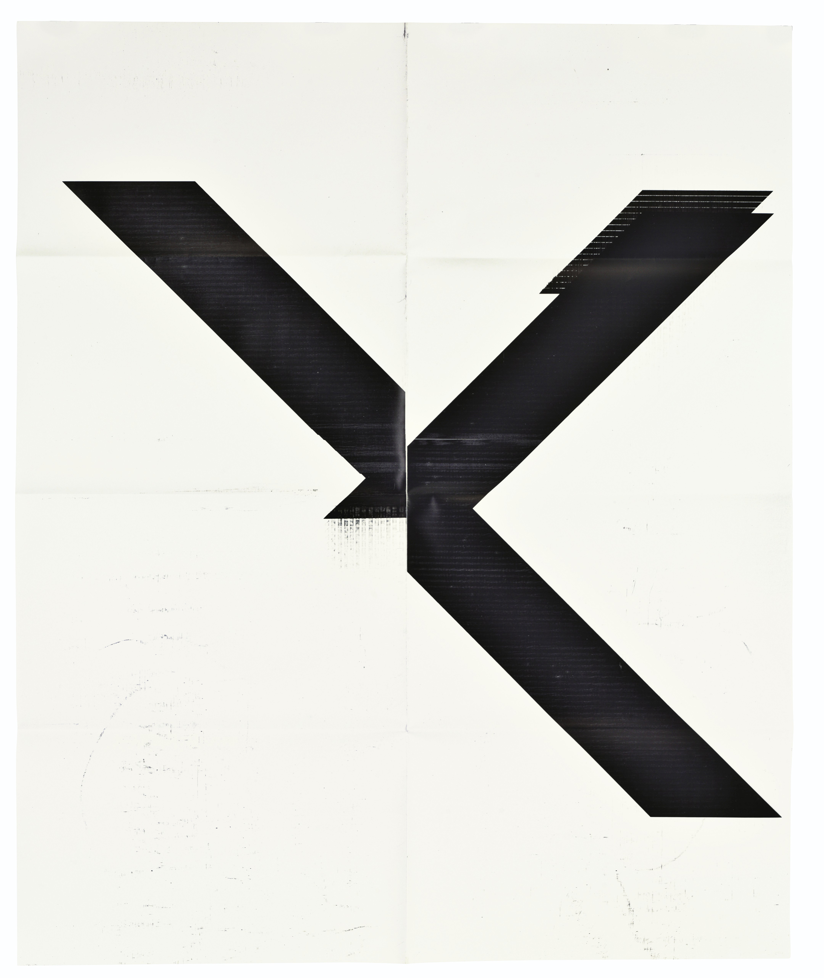 Wade Guyton — X Плакат (без названия, 2007, Epson UltraChrome для струйной печати на льняной основе, 84 x 69 дюймов, WG1999)