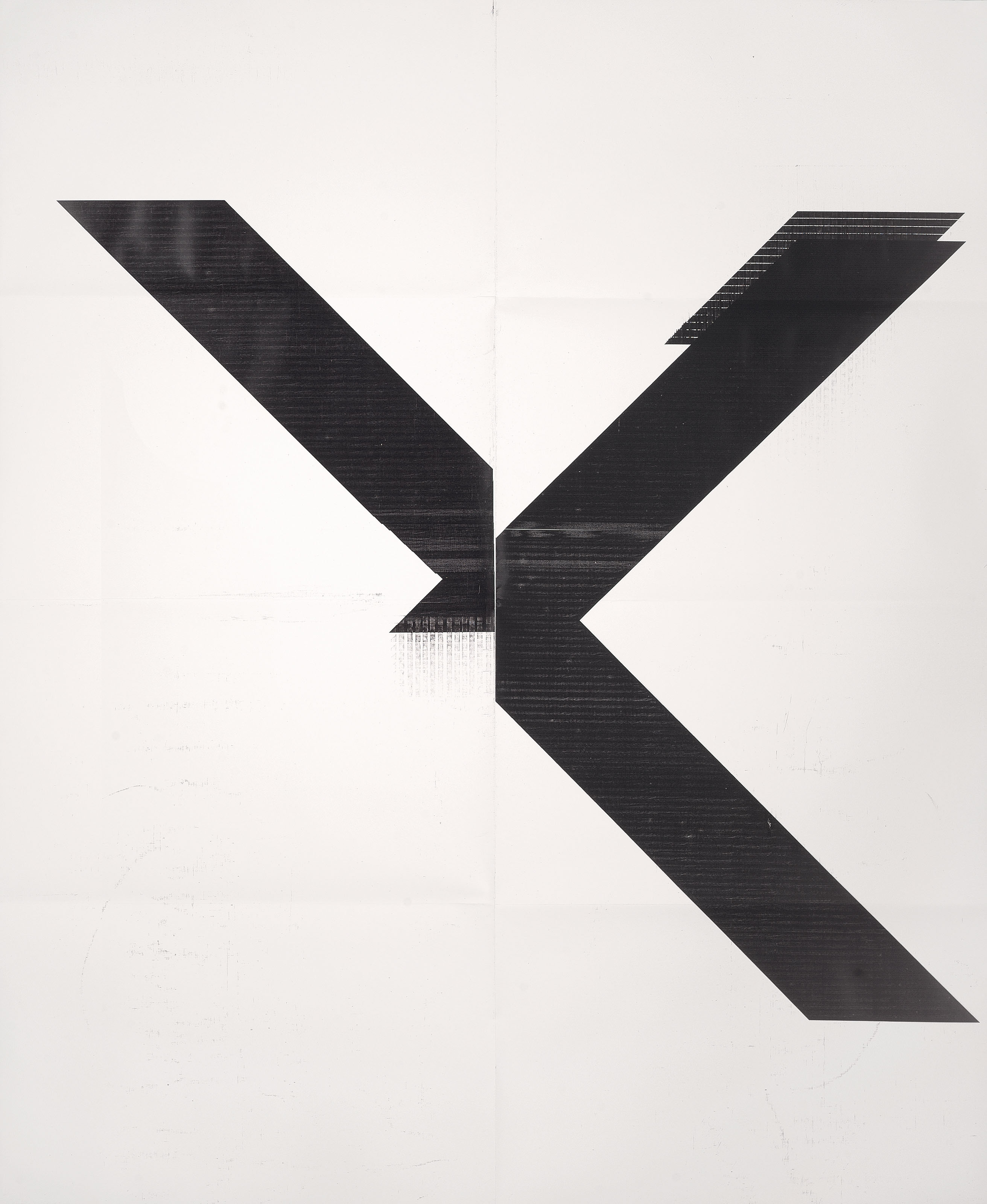 Wade Guyton — X Плакат (без названия, 2007, Epson UltraChrome для струйной печати на льняной основе, 84 x 69 дюймов, WG1999)