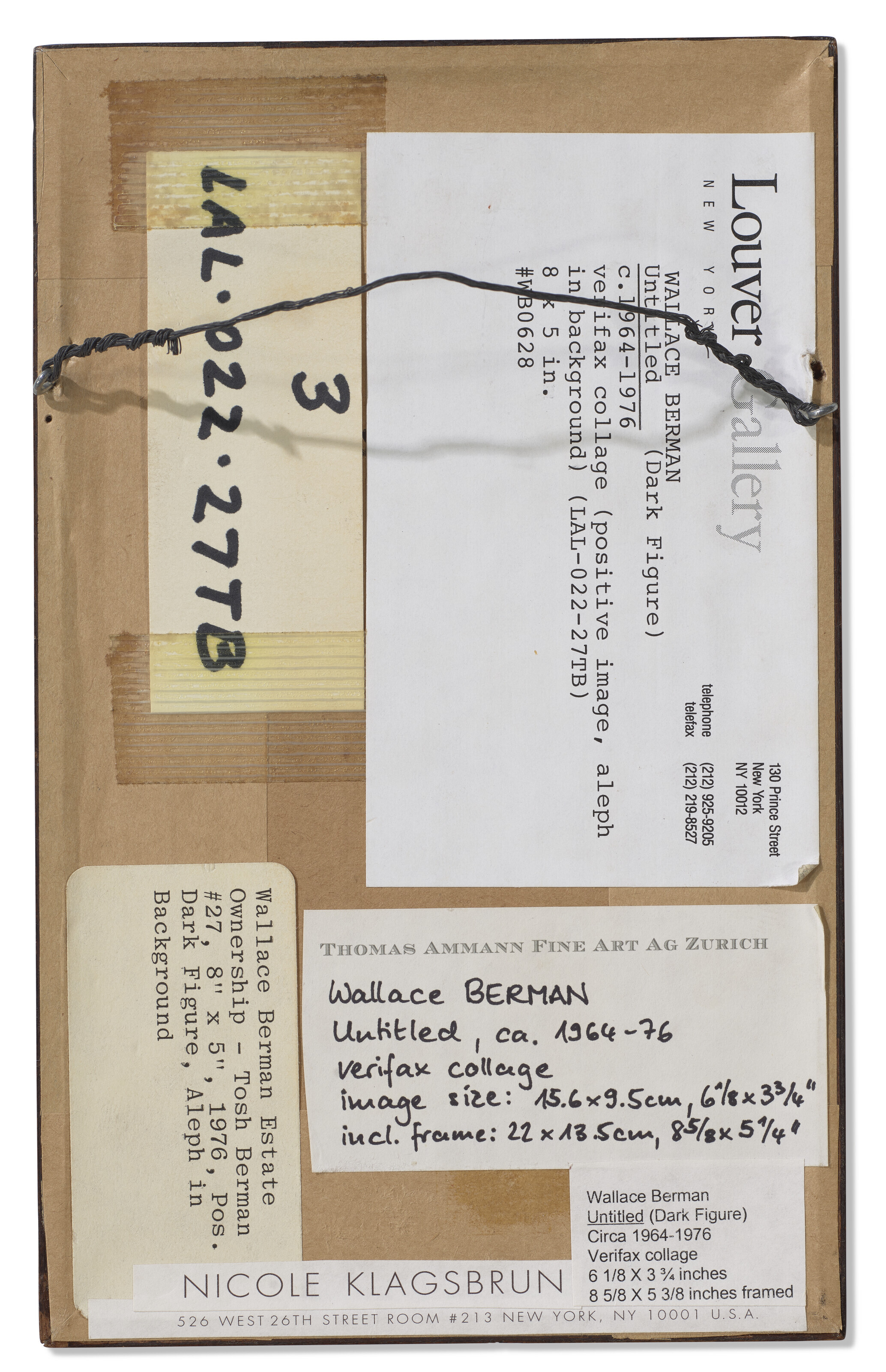 Wallace Berman — Без названия (Темная фигура); Без названия (Бизнесмен за рабочим столом); Без названия (Государственный долг); Без названия (Наглядная инструкция) [Четыре работы], изображение 6