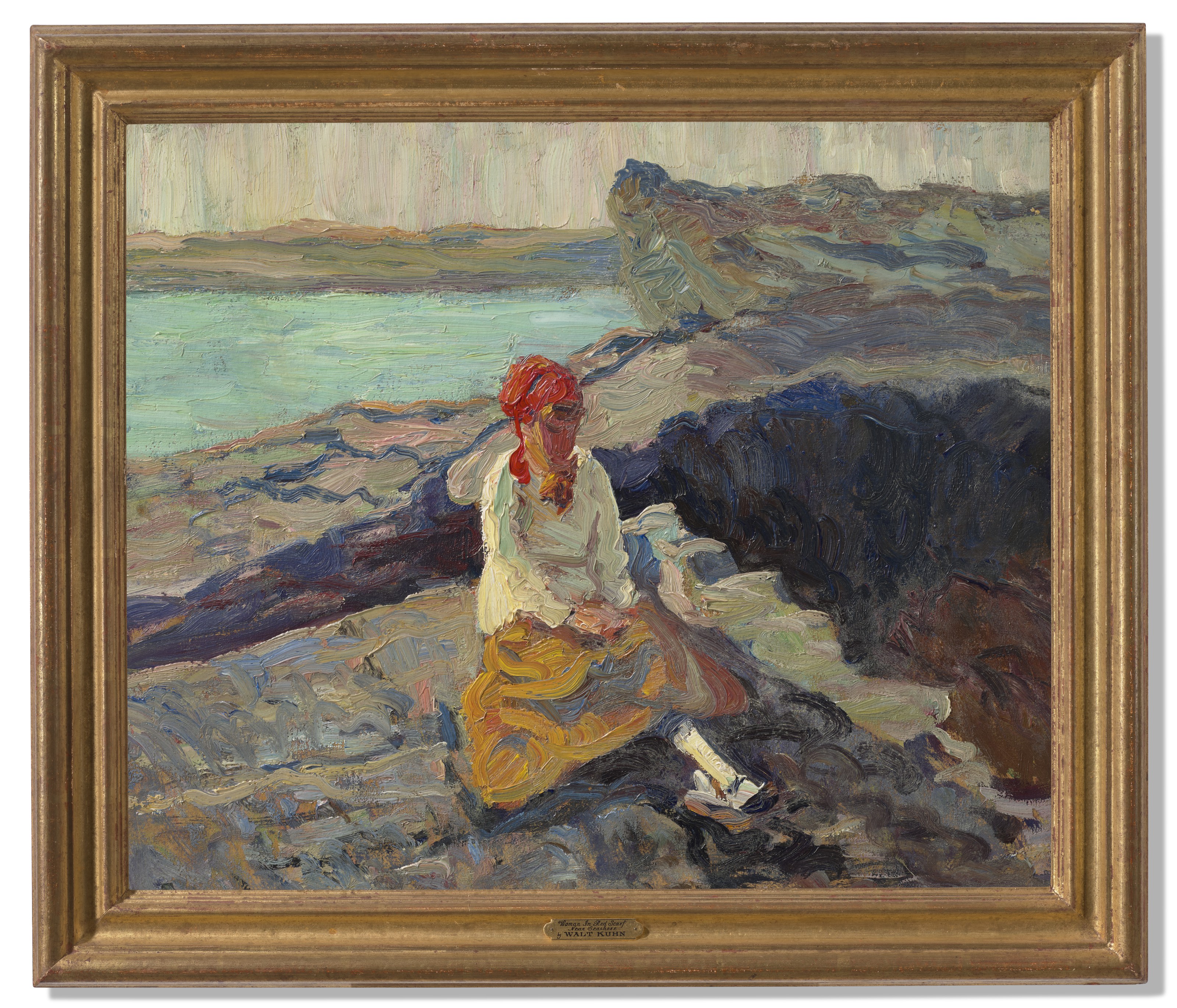 Walt Kuhn — Женщина в красном шарфе на берегу моря, изображение 2