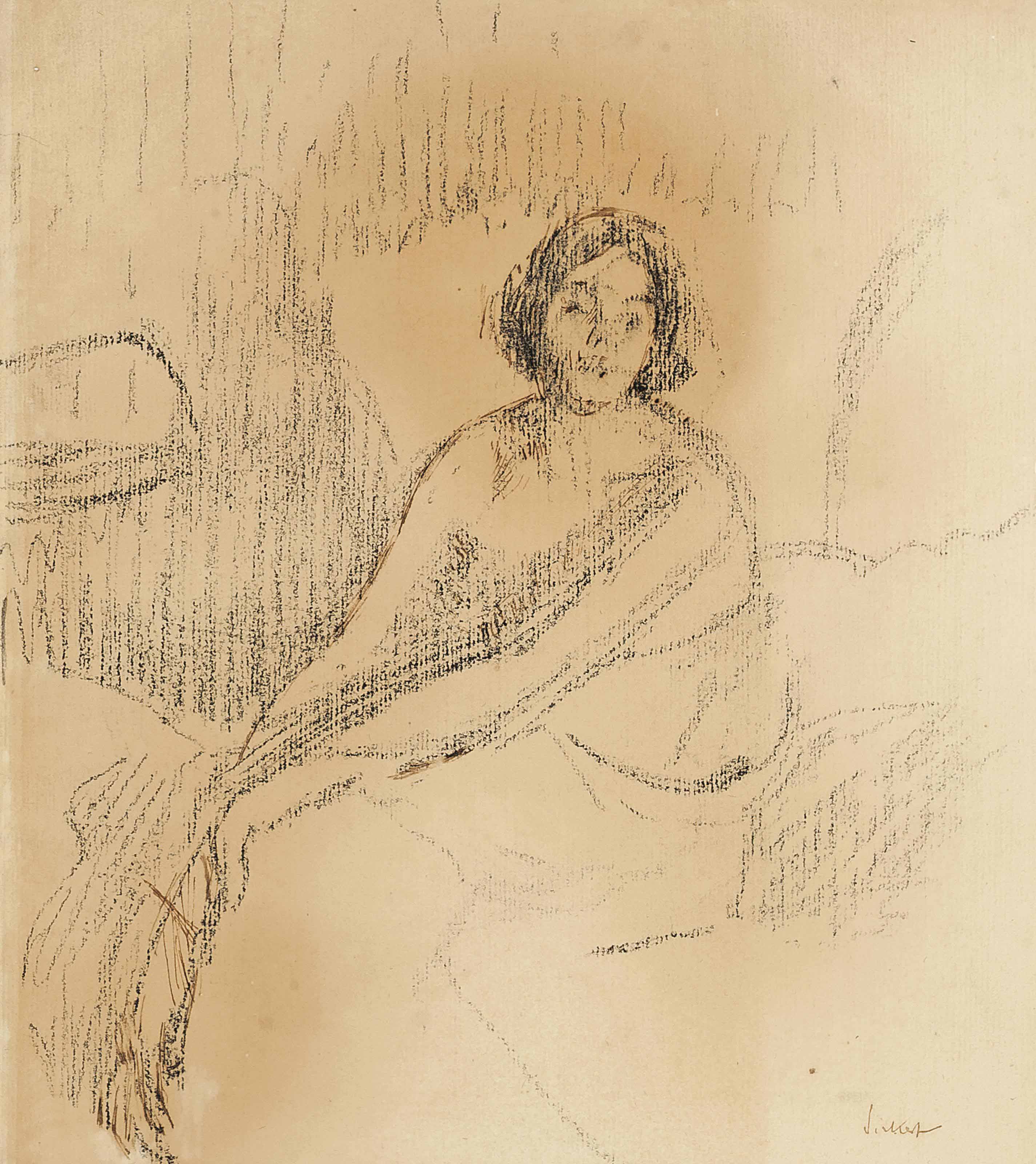 Walter Richard Sickert — Этюд женщины, сидящей на кровати