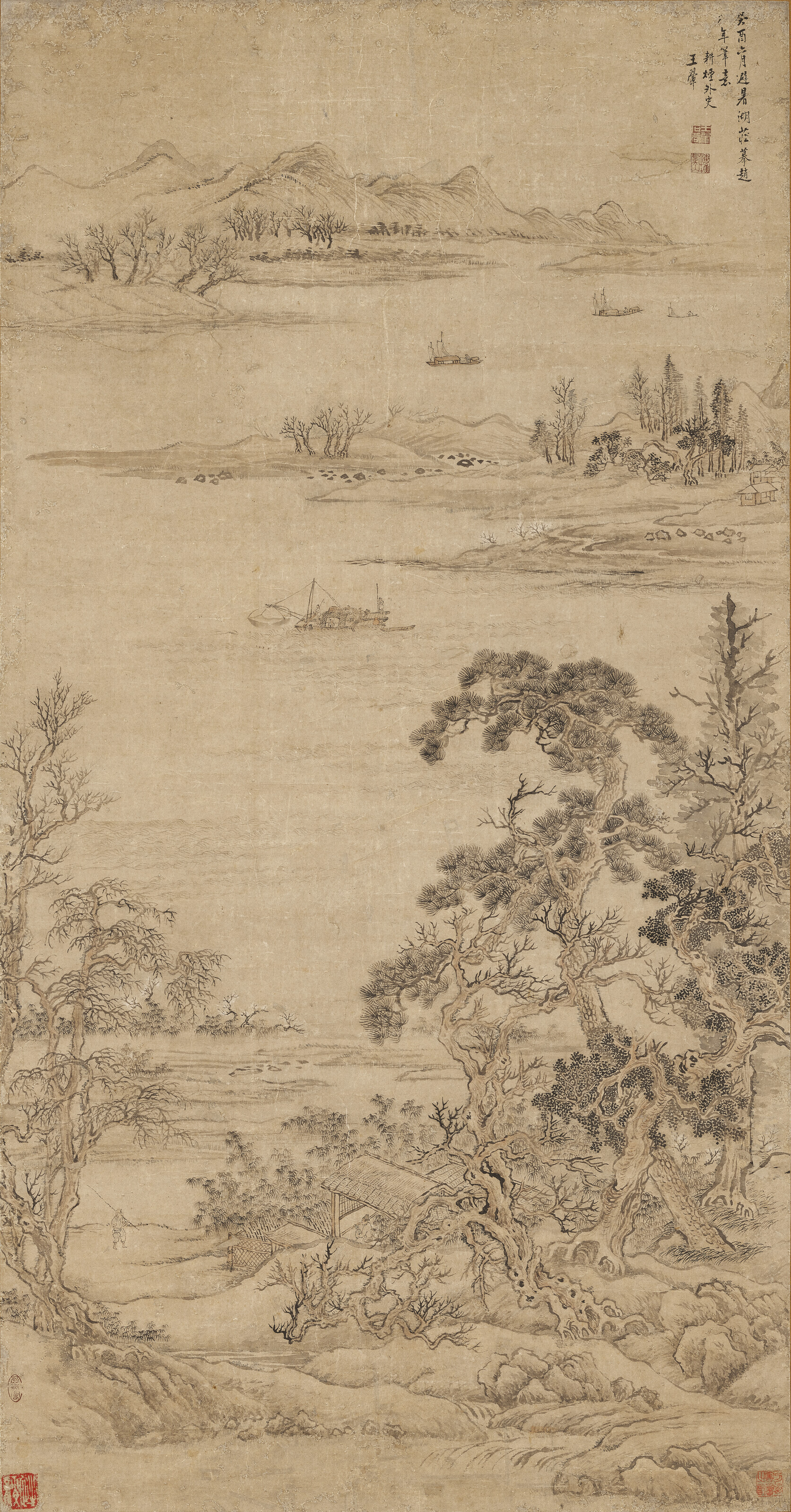 Wang Hui — Пейзаж после Чжао Линграна