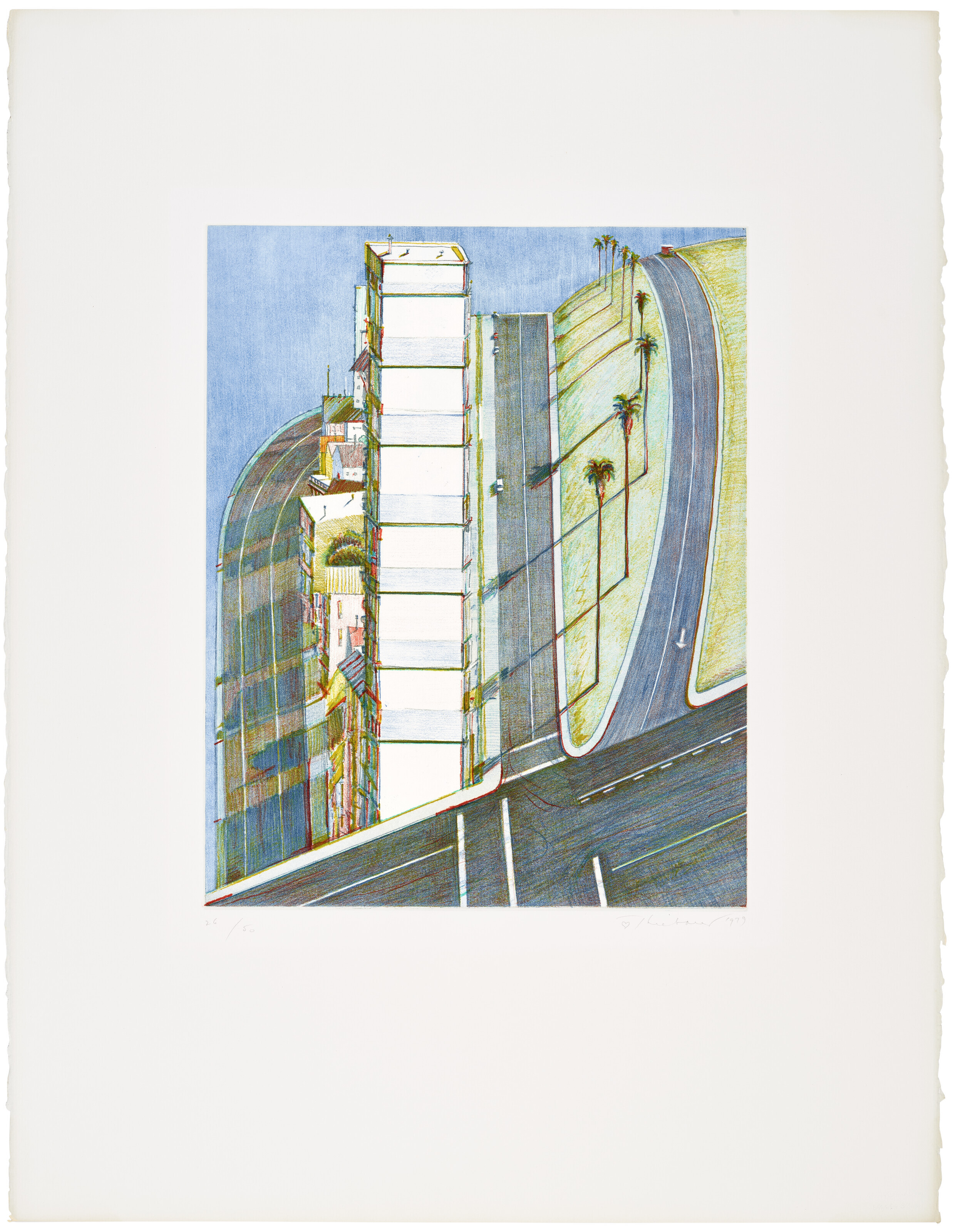 Wayne Thiebaud — Пальмовый гребень, с недавних гравюр II, изображение 3