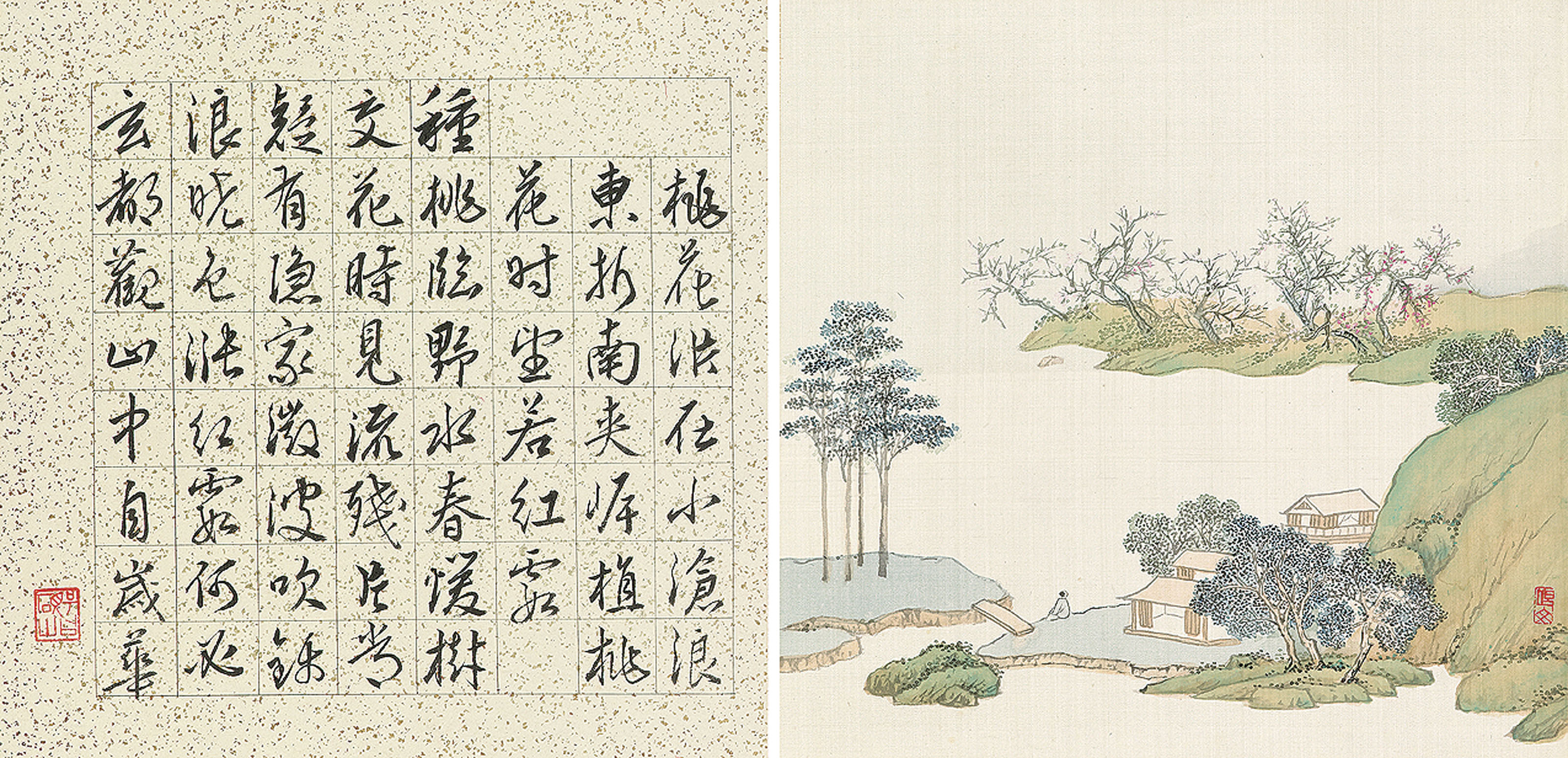 Wen Zhengming — Садовые рисунки/каллиграфия в стиле Вэнь Чжэнмина, изображение 3