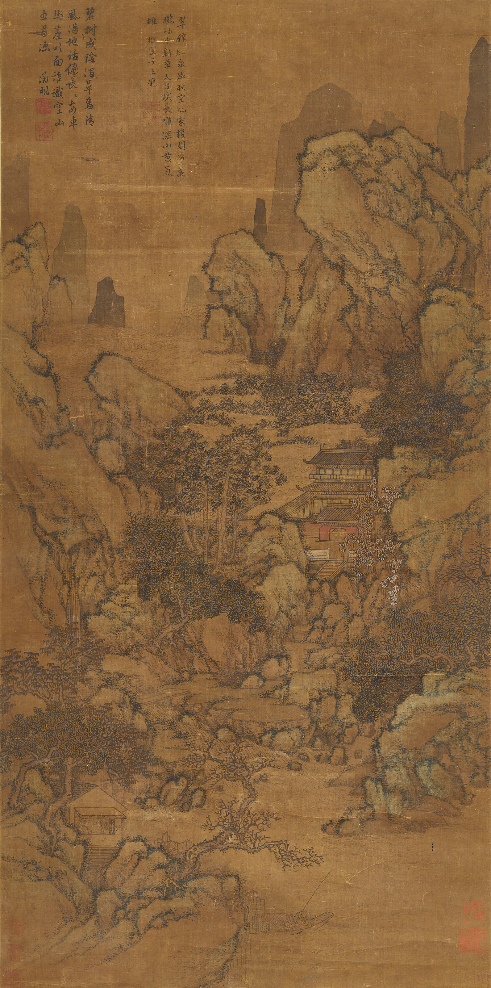Wen Zhengming — Павильон в горах