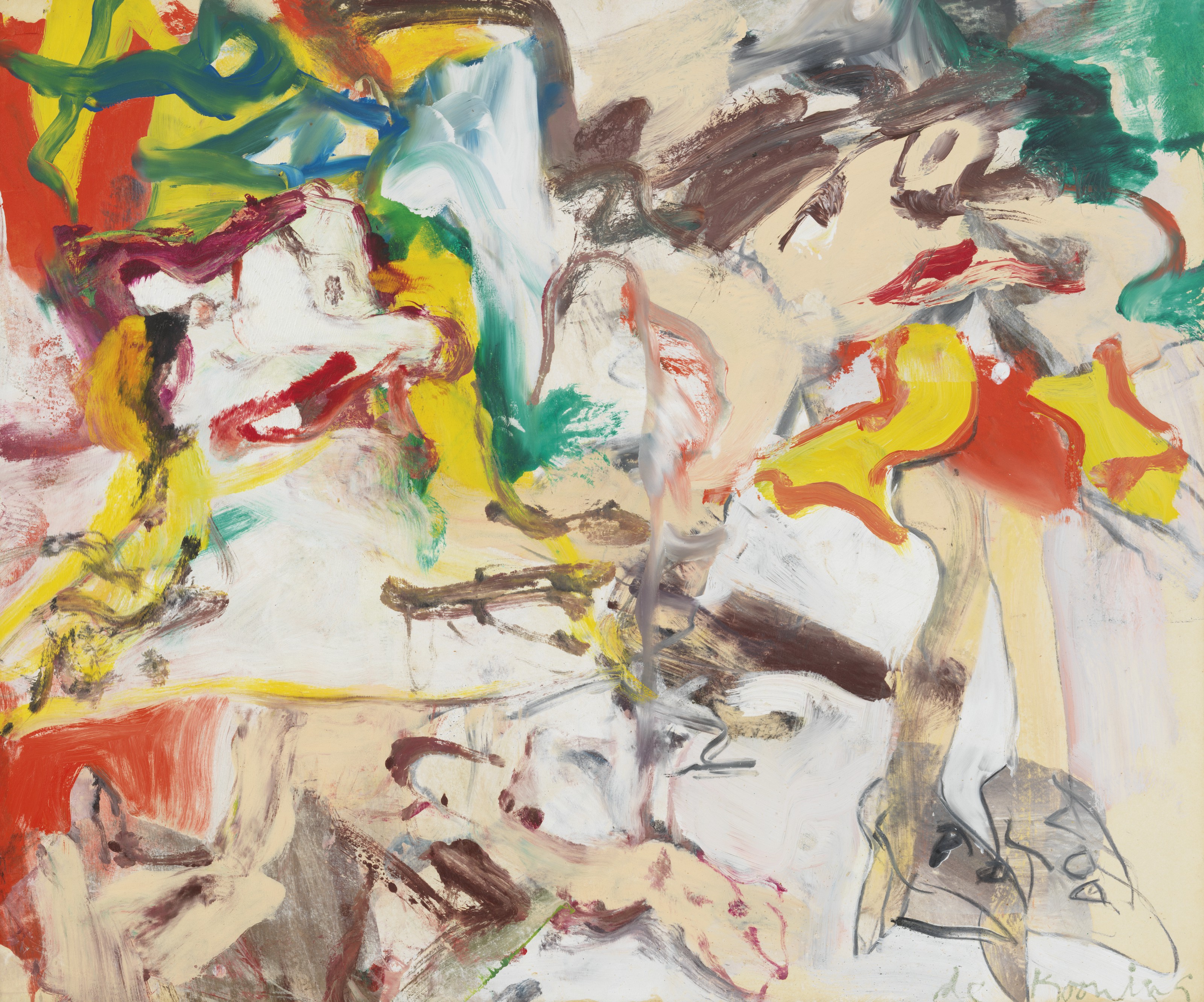 Willem de Kooning — Две женщины на фоне пейзажа, изображение 1