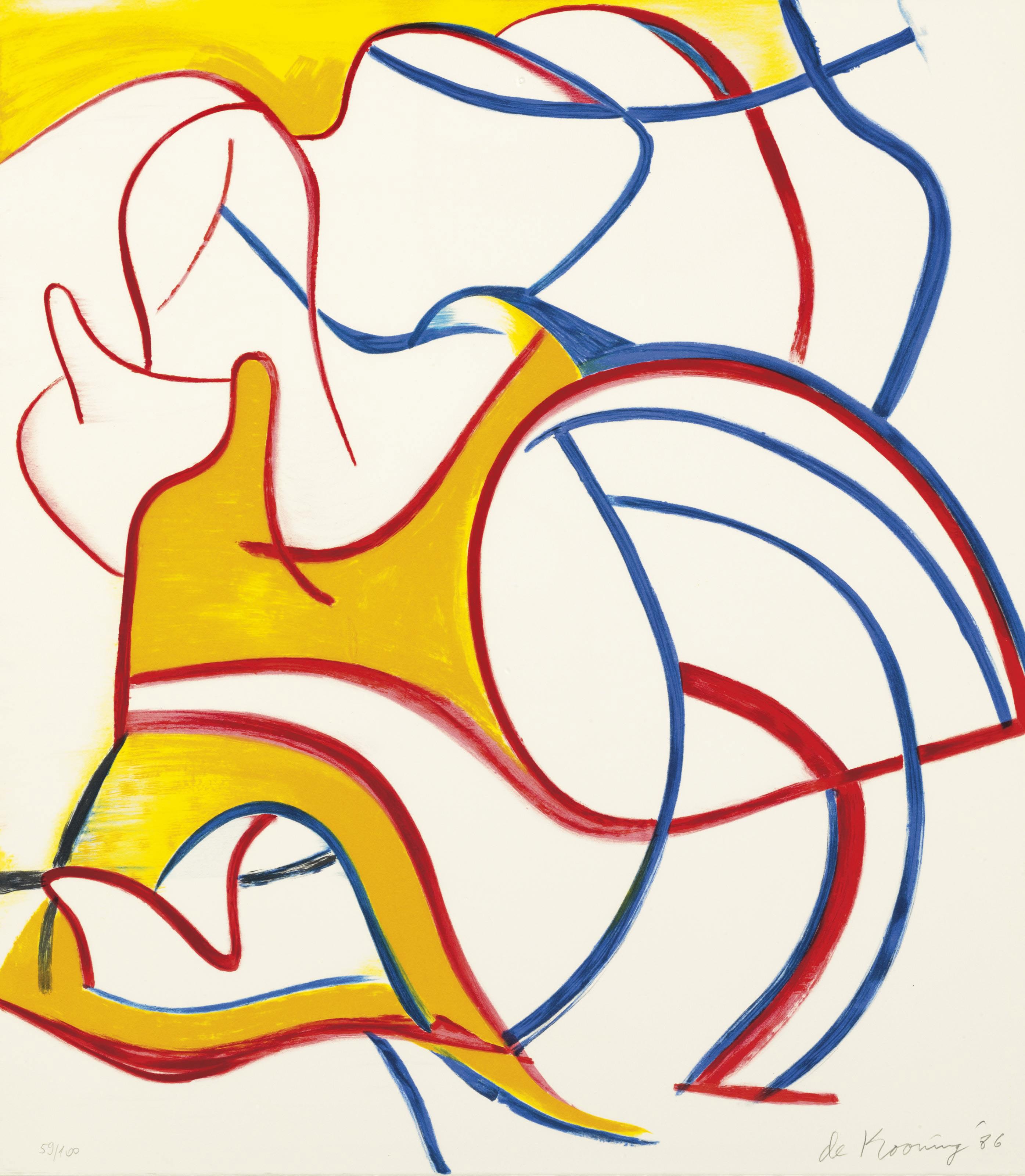Willem de Kooning — Четыре литографии, Разные издания, Париж, 1986, изображение 5