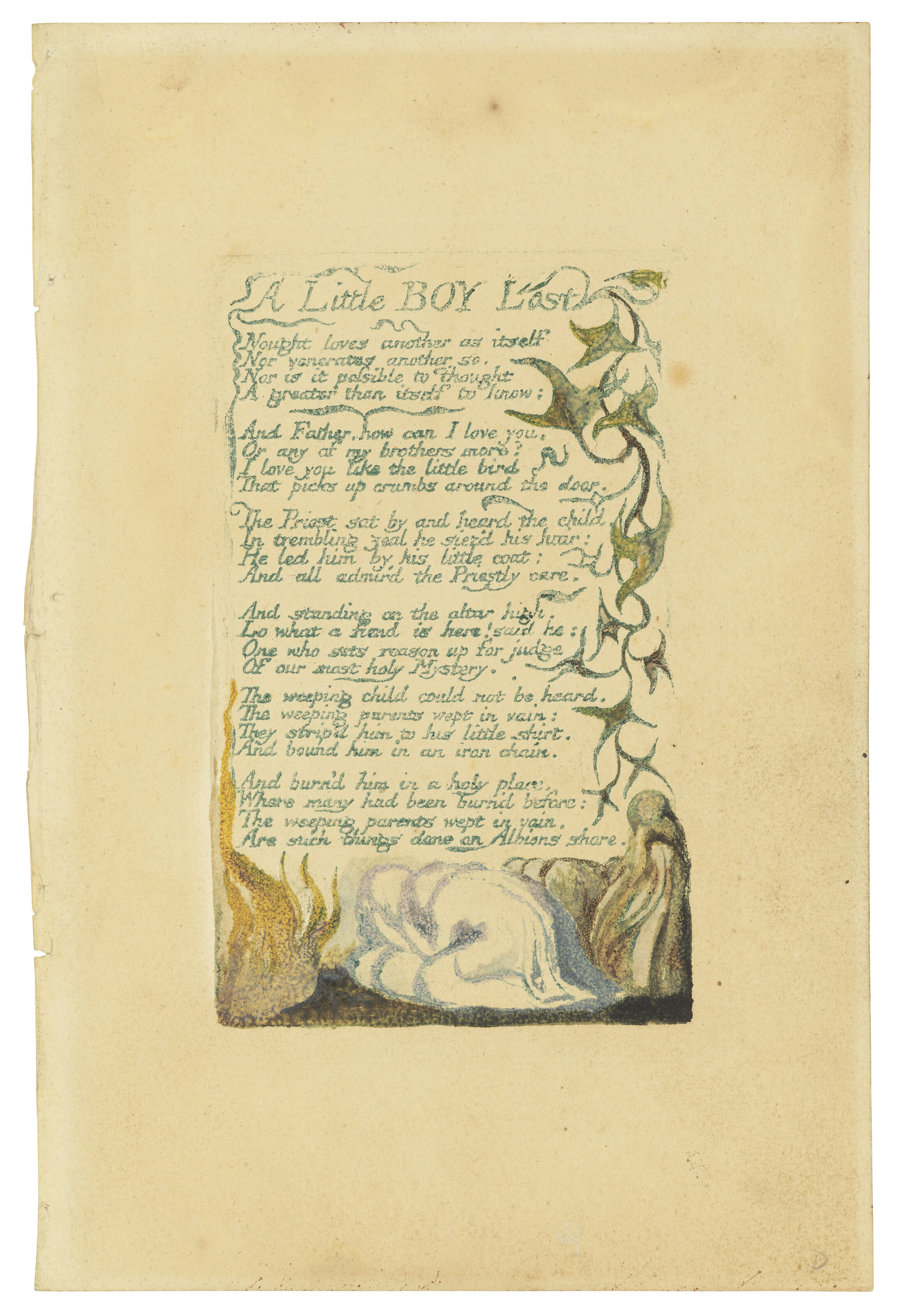 William Blake — Потерянный маленький мальчик, из: Songs of Experience, изображение 2