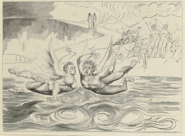 William Blake — Круг коррумпированных чиновников (Дьяволы, терзающие друг друга), из "Божественной комедии" Данте (Биньон, 129; Биндман, 649)