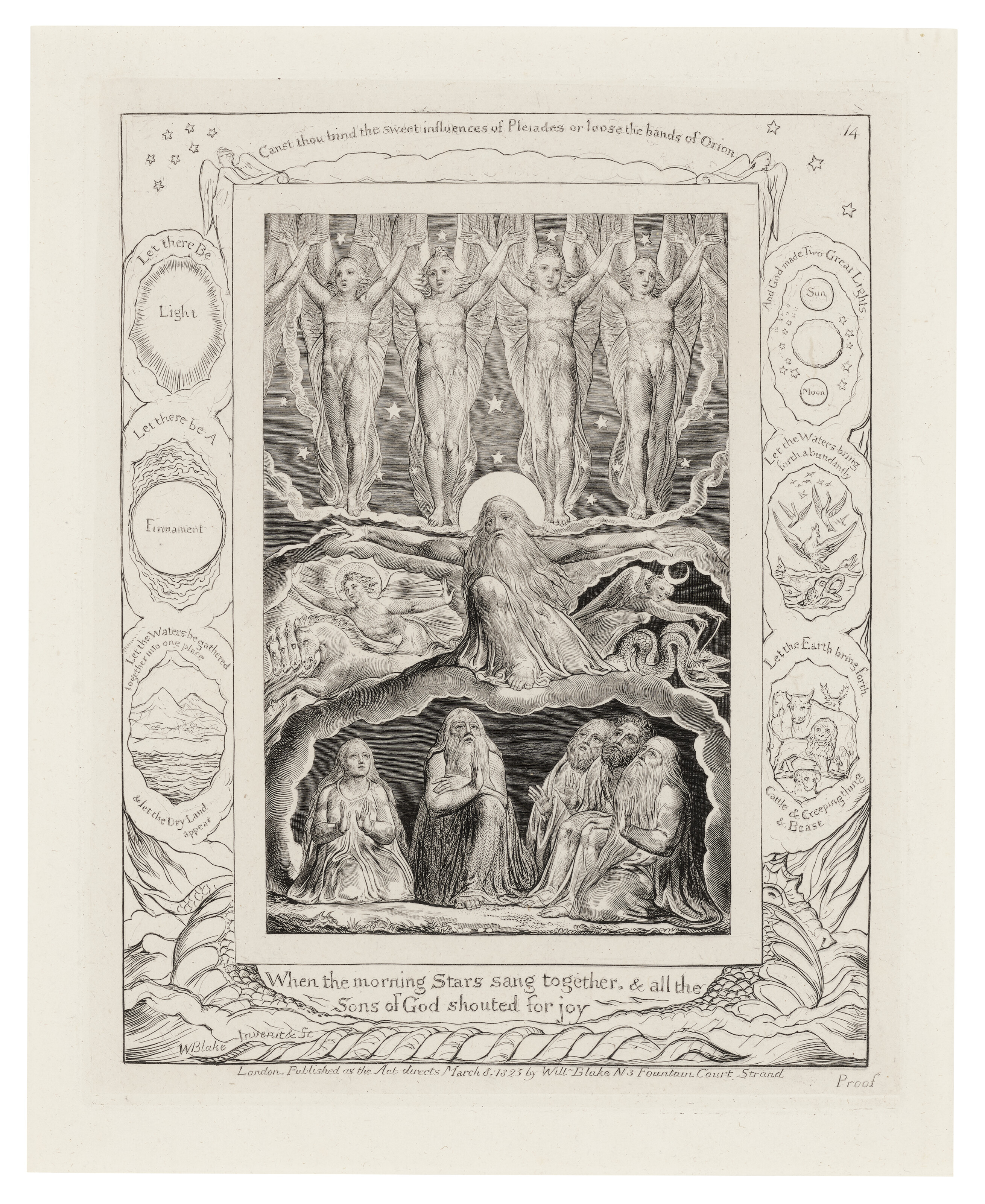 William Blake — Иллюстрации к Книге Иова. Лондон: Опубликовано в соответствии с указаниями Закона 8 марта 1825 г. Уильямом Блейком, улица Фонтейн-Корт, 3, [1825-26]., изображение 16