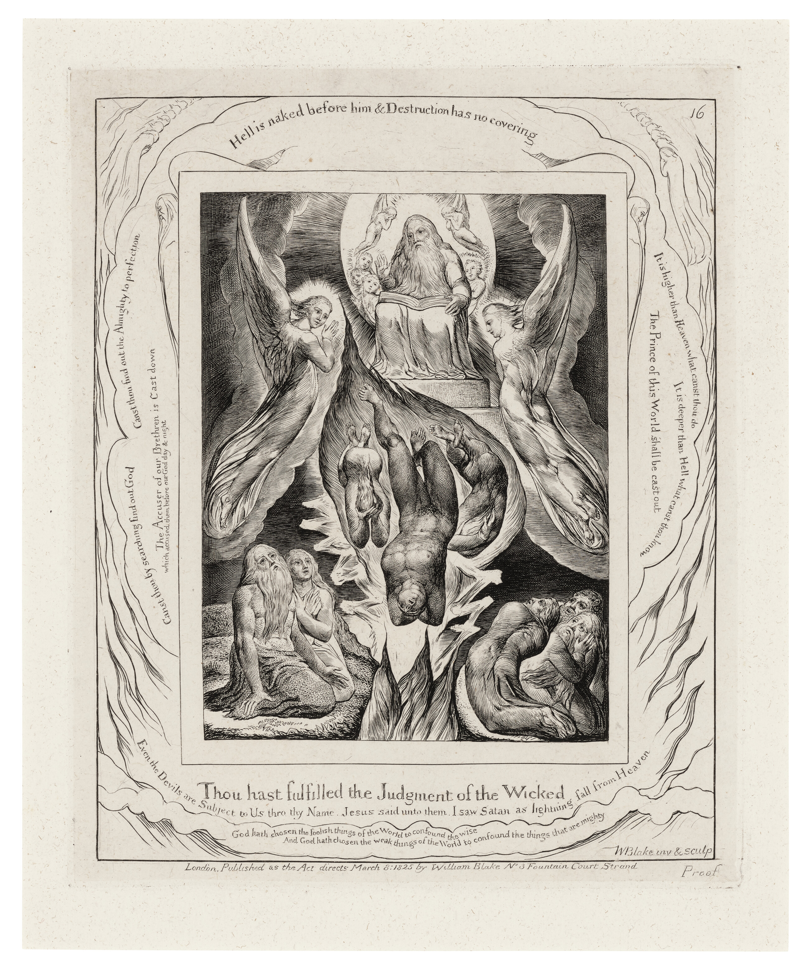 William Blake — Иллюстрации к Книге Иова. Лондон: Опубликовано в соответствии с указаниями Закона 8 марта 1825 г. Уильямом Блейком, улица Фонтейн-Корт, 3, [1825-26]., изображение 18