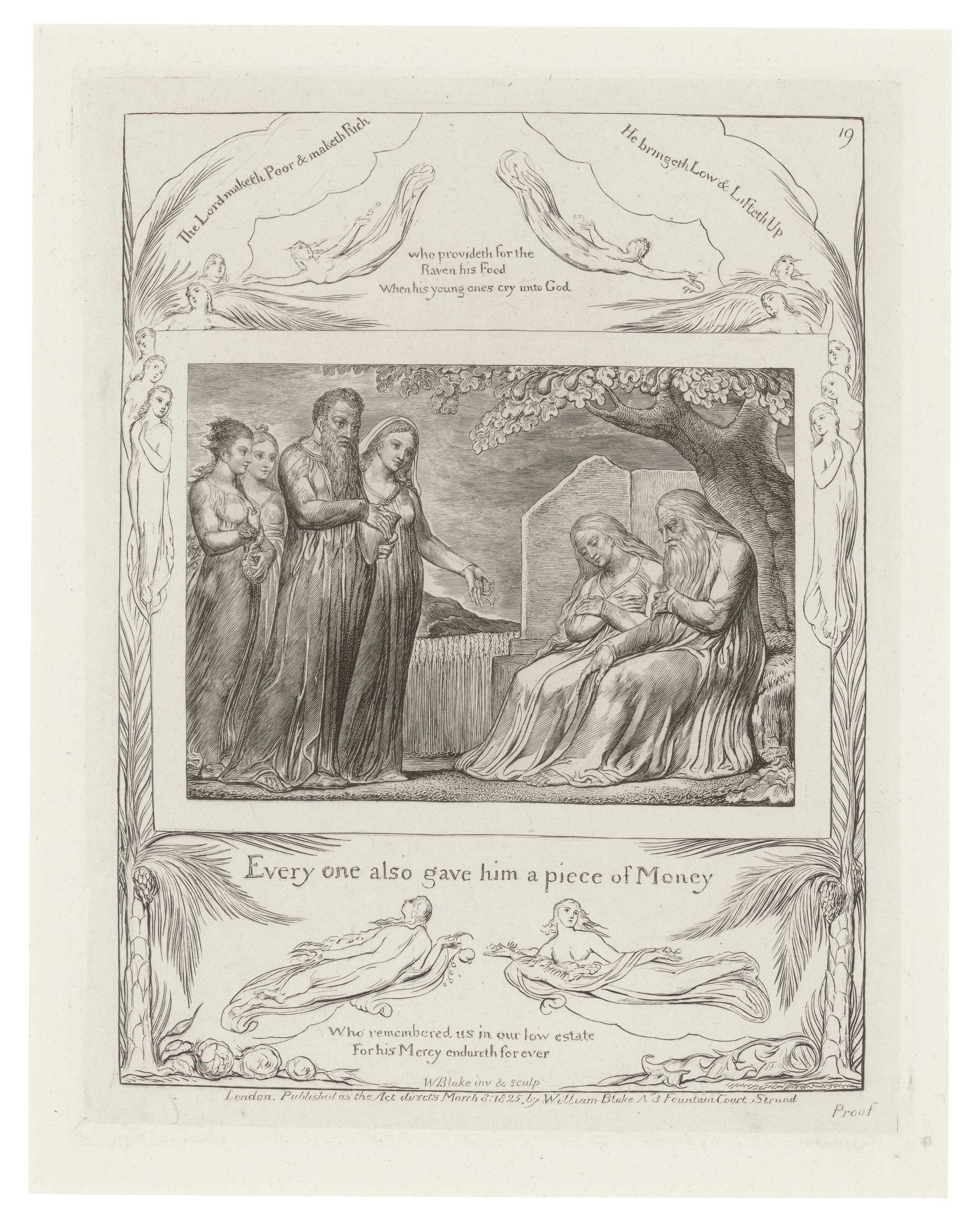 William Blake — Иллюстрации к Книге Иова. Лондон: Опубликовано в соответствии с указаниями Закона 8 марта 1825 г. Уильямом Блейком, улица Фонтейн-Корт, 3, [1825-26]., изображение 21