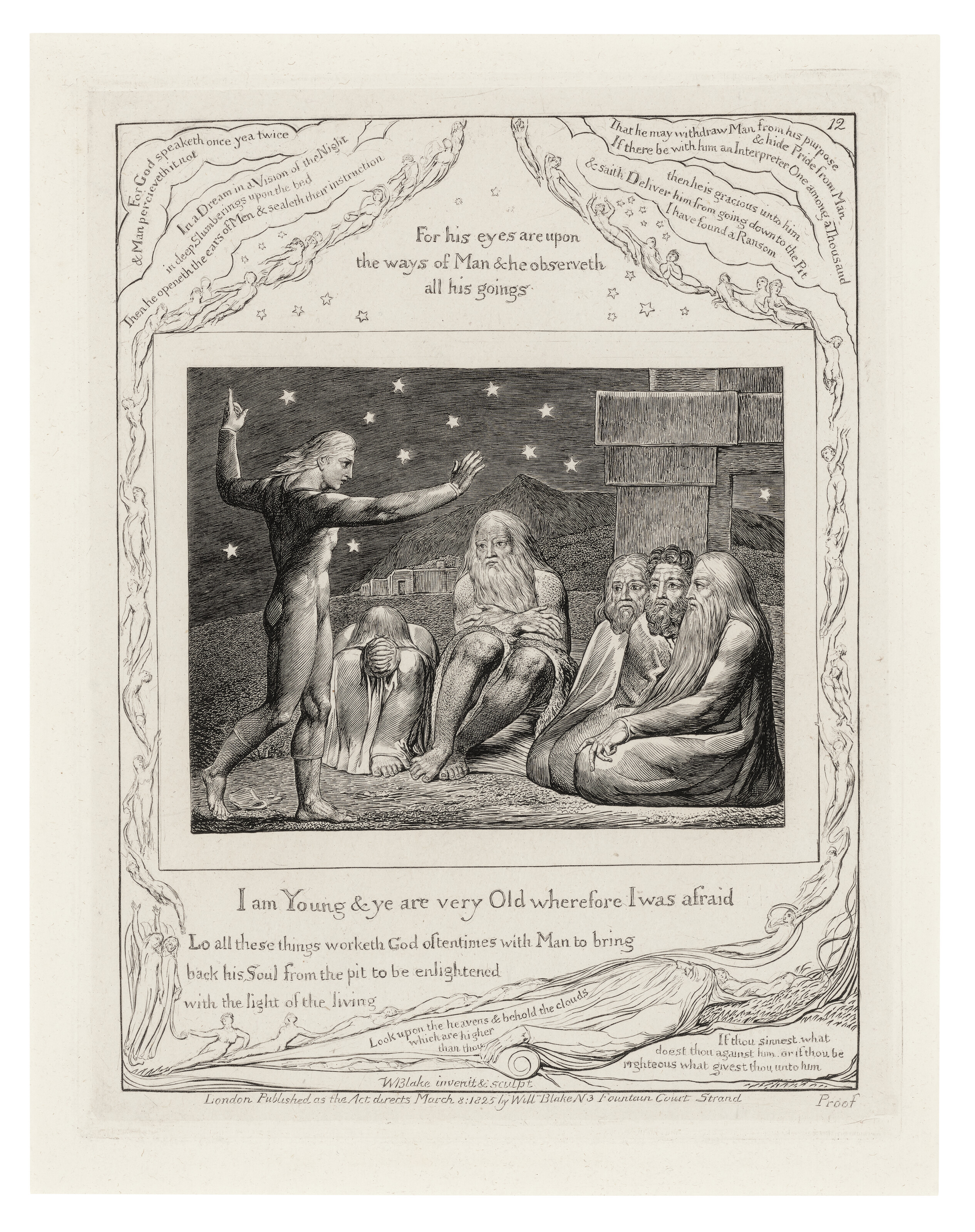 William Blake — Иллюстрации к Книге Иова, изображение 14