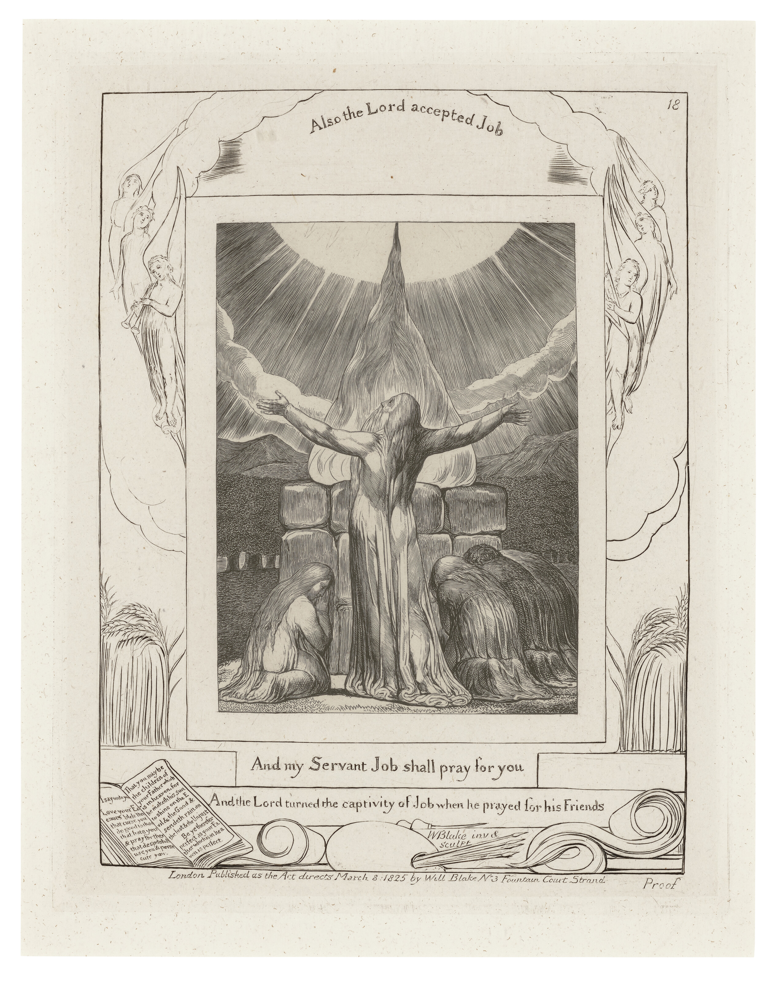 William Blake — Иллюстрации к Книге Иова, изображение 20