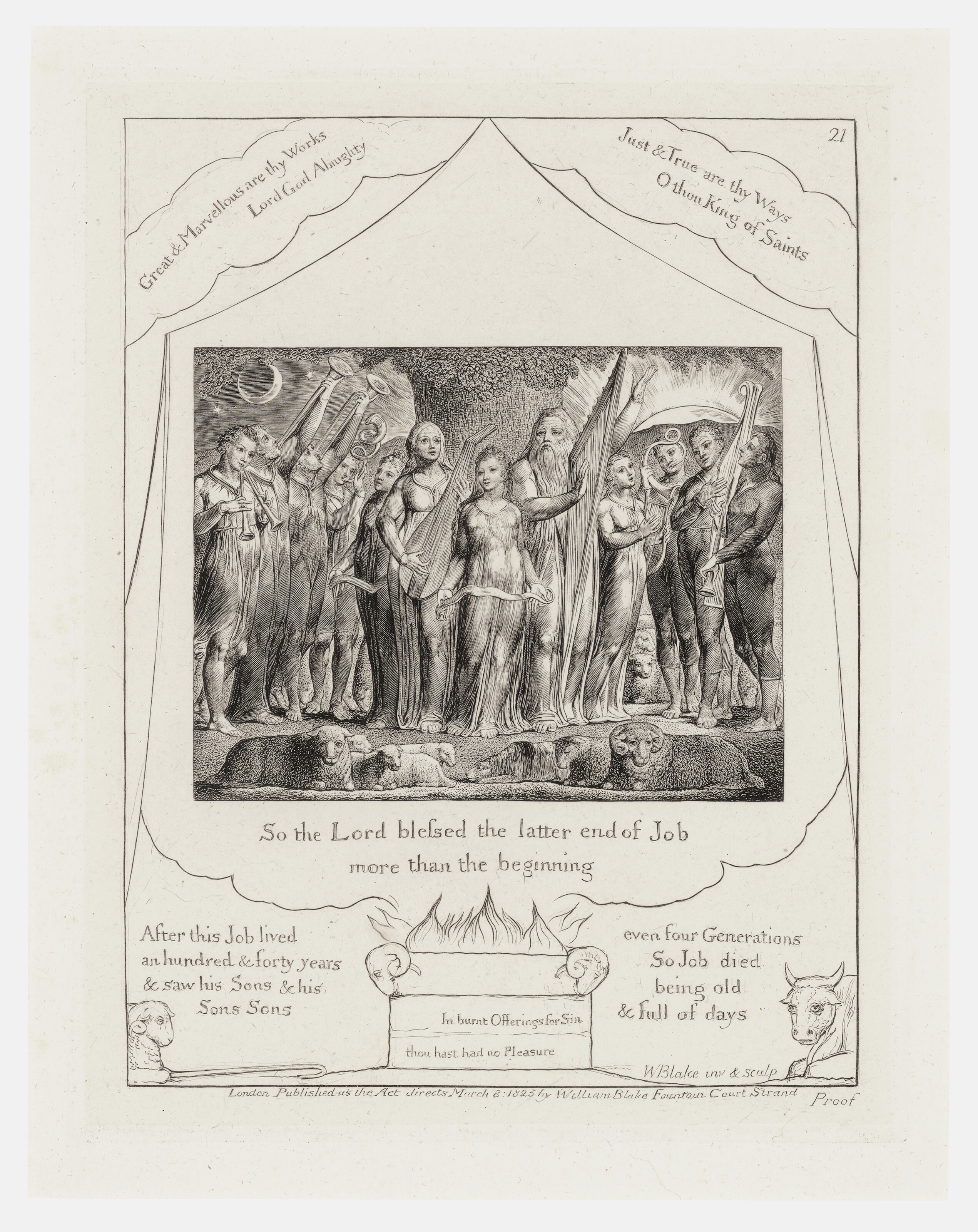 William Blake — Иллюстрации к Книге Иова, изображение 23