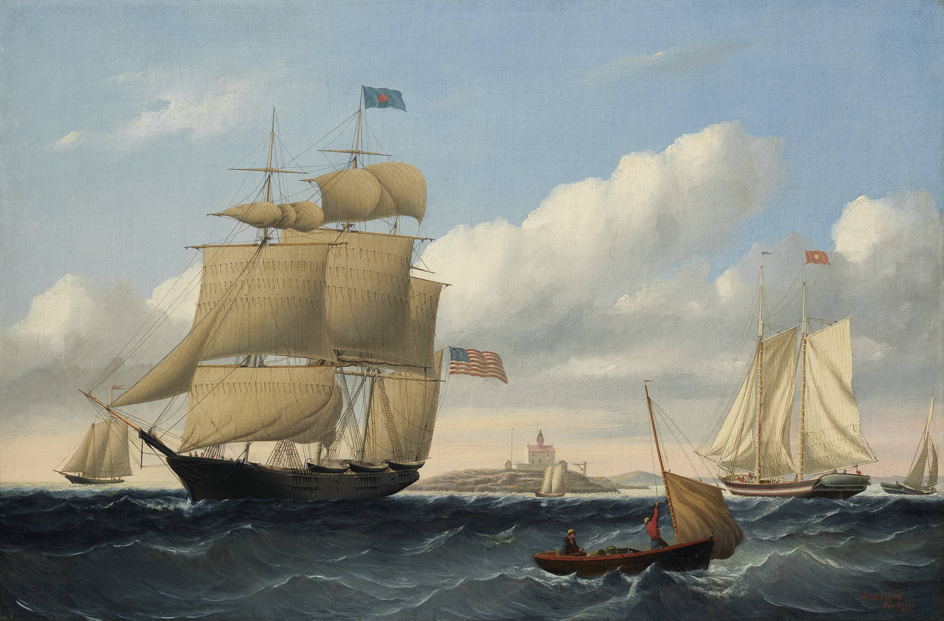 William Bradford — Китобойное судно "Эмма К. Джонс" у берегов Раунд-Хиллз, Нью-Бедфорд