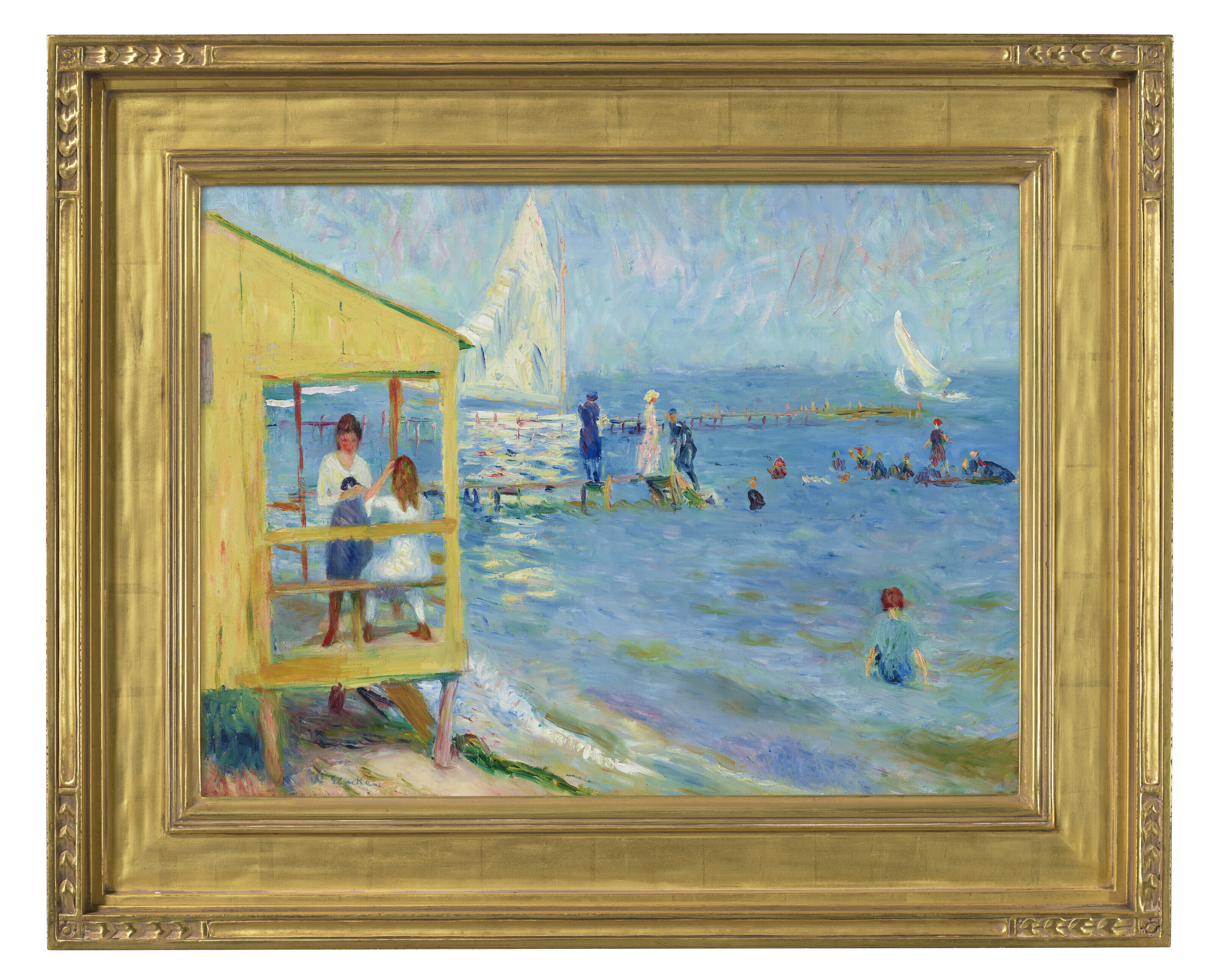 William Glackens — Желтая баня и парусная лодка, Беллпорт, Лонг-Айленд, изображение 2