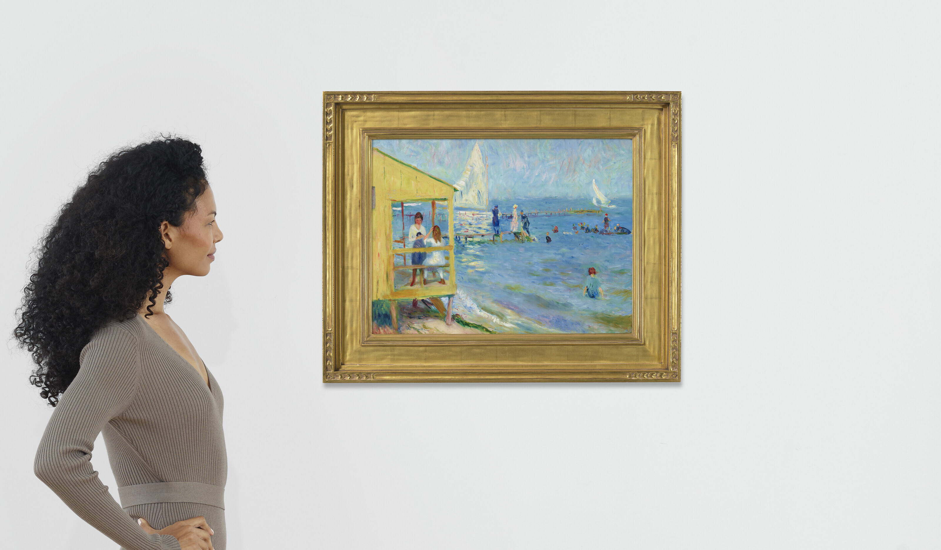 William Glackens — Желтая баня и парусная лодка, Беллпорт, Лонг-Айленд, изображение 5