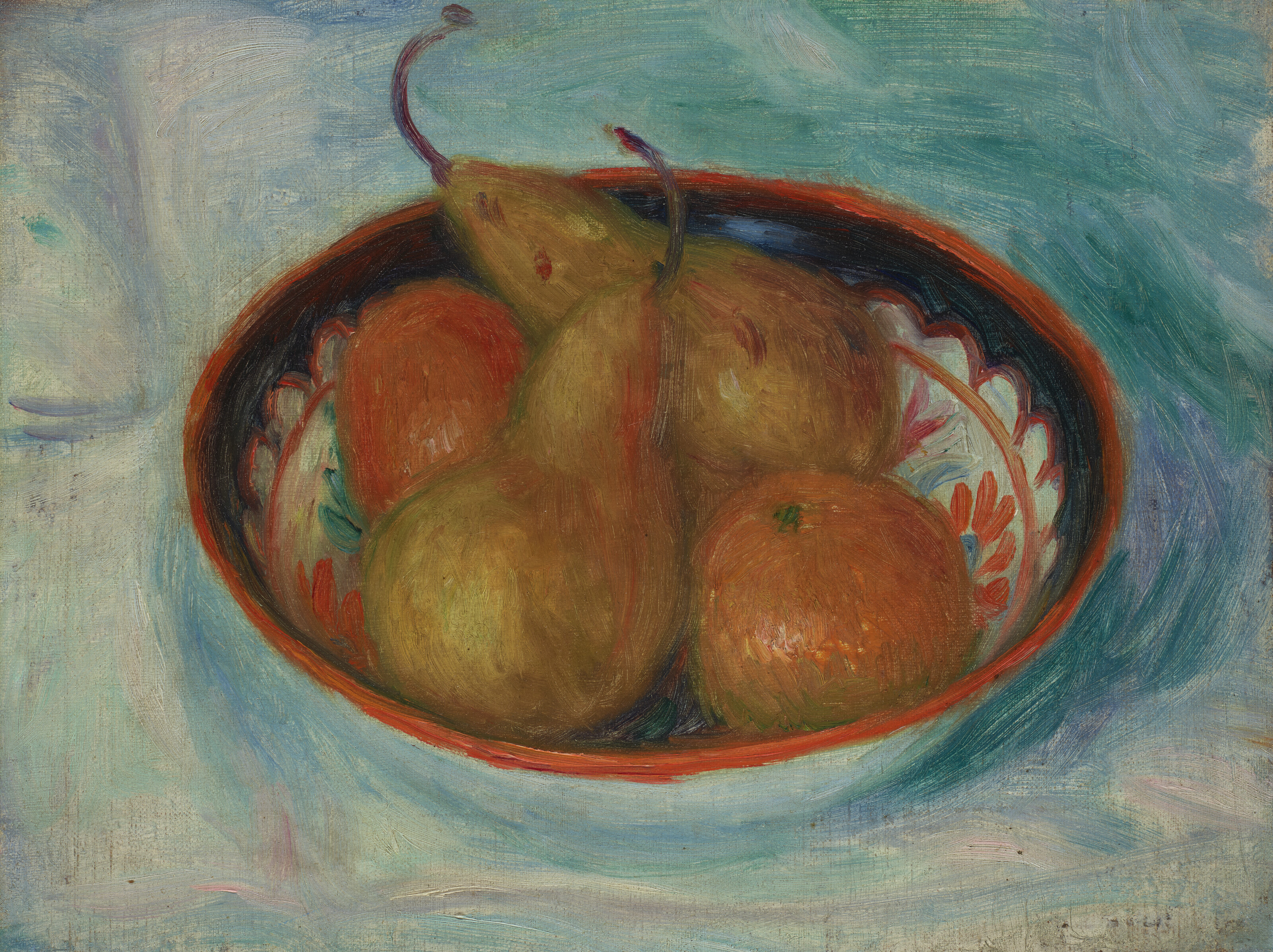 William Glackens — Груши и апельсины в миске