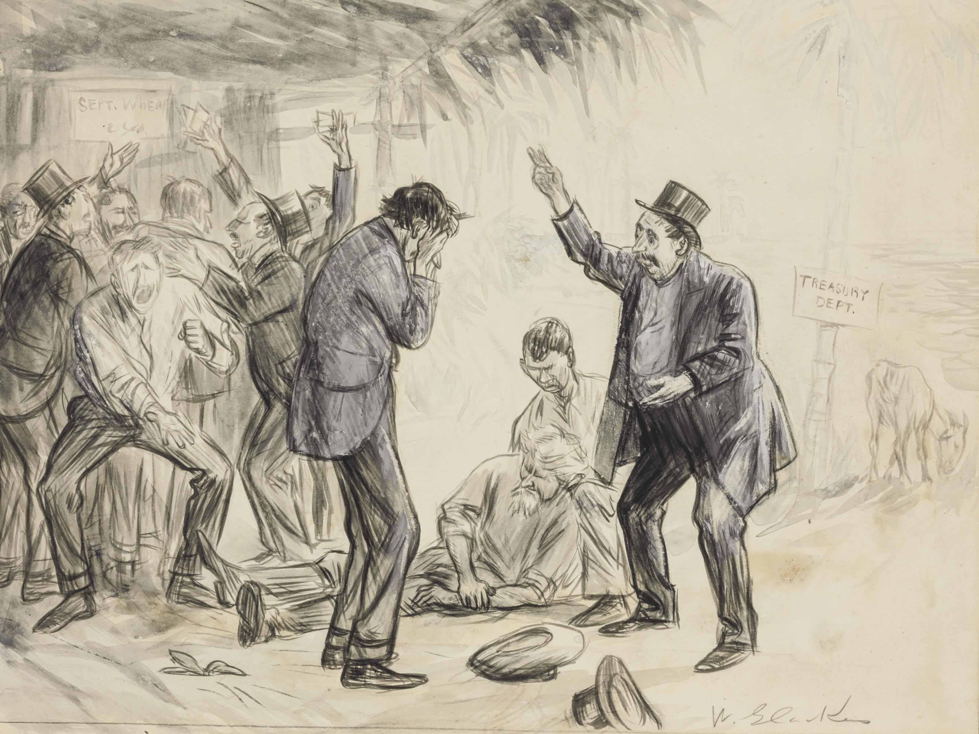 William Glackens — Потерпевшие кораблекрушение Брокеры: "Я Разоренный Человек!"