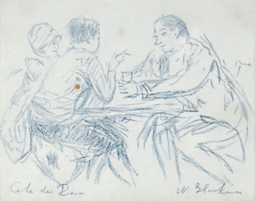 William Glackens — Сцена в кафе
