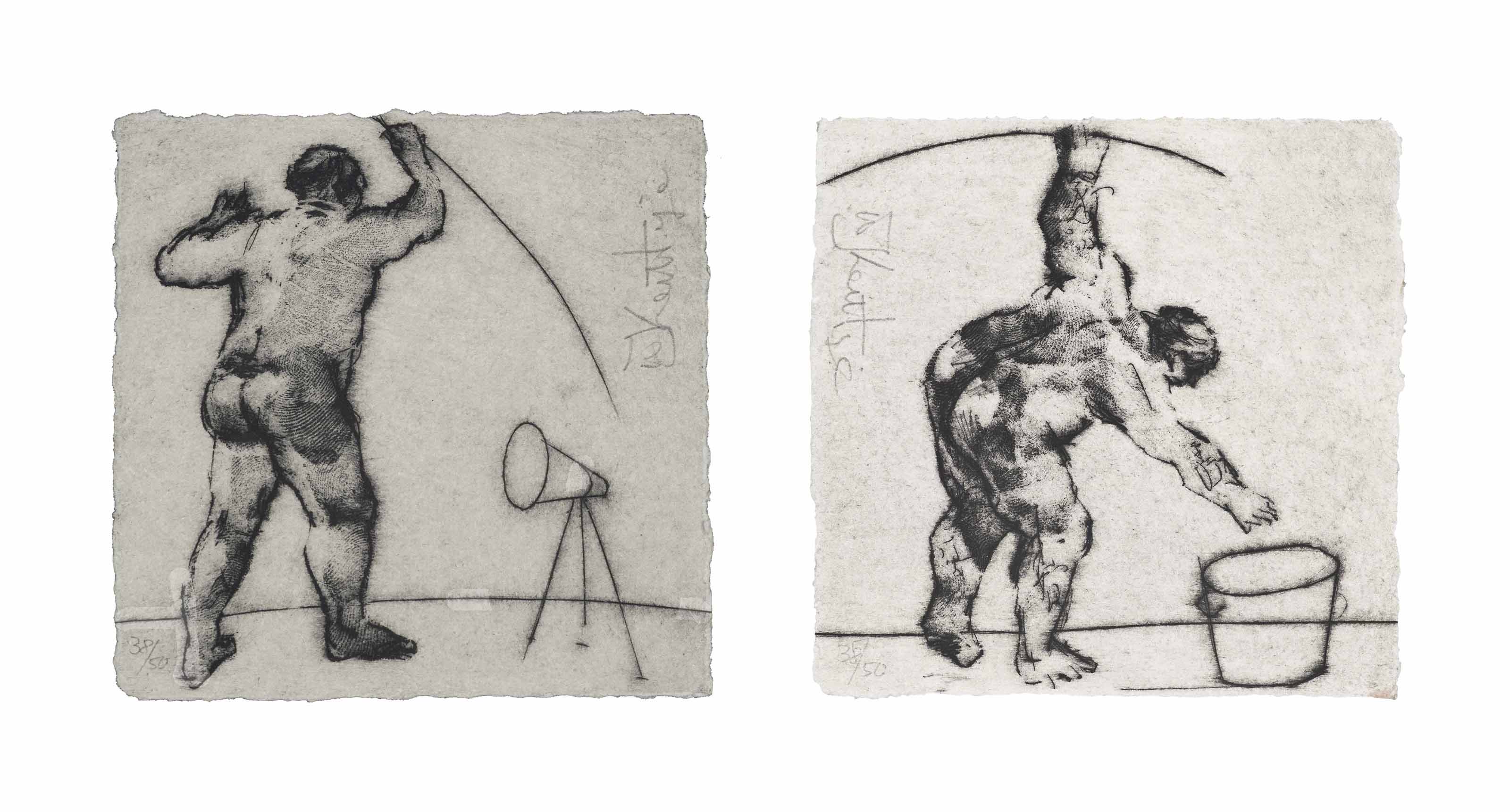 William Kentridge — Без названия (Художник стоит), из: The HMV Set (Крут, стр. 65)
