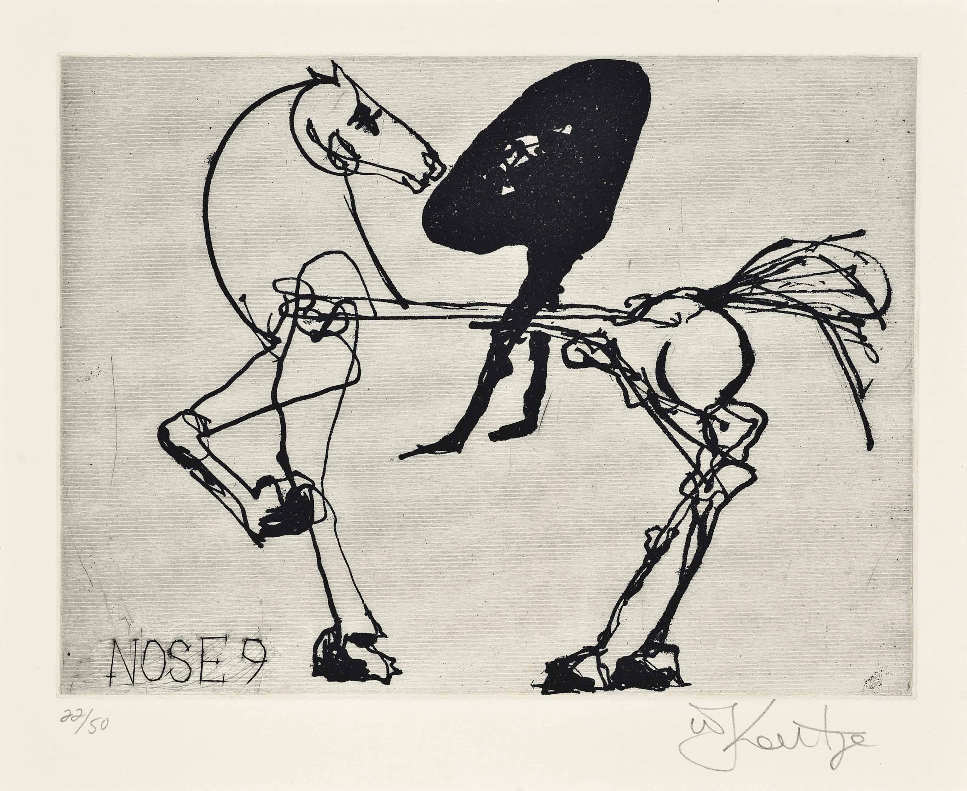 William Kentridge — Нос 9, из: Сюиты из тридцати гравюр, изображающих Нос