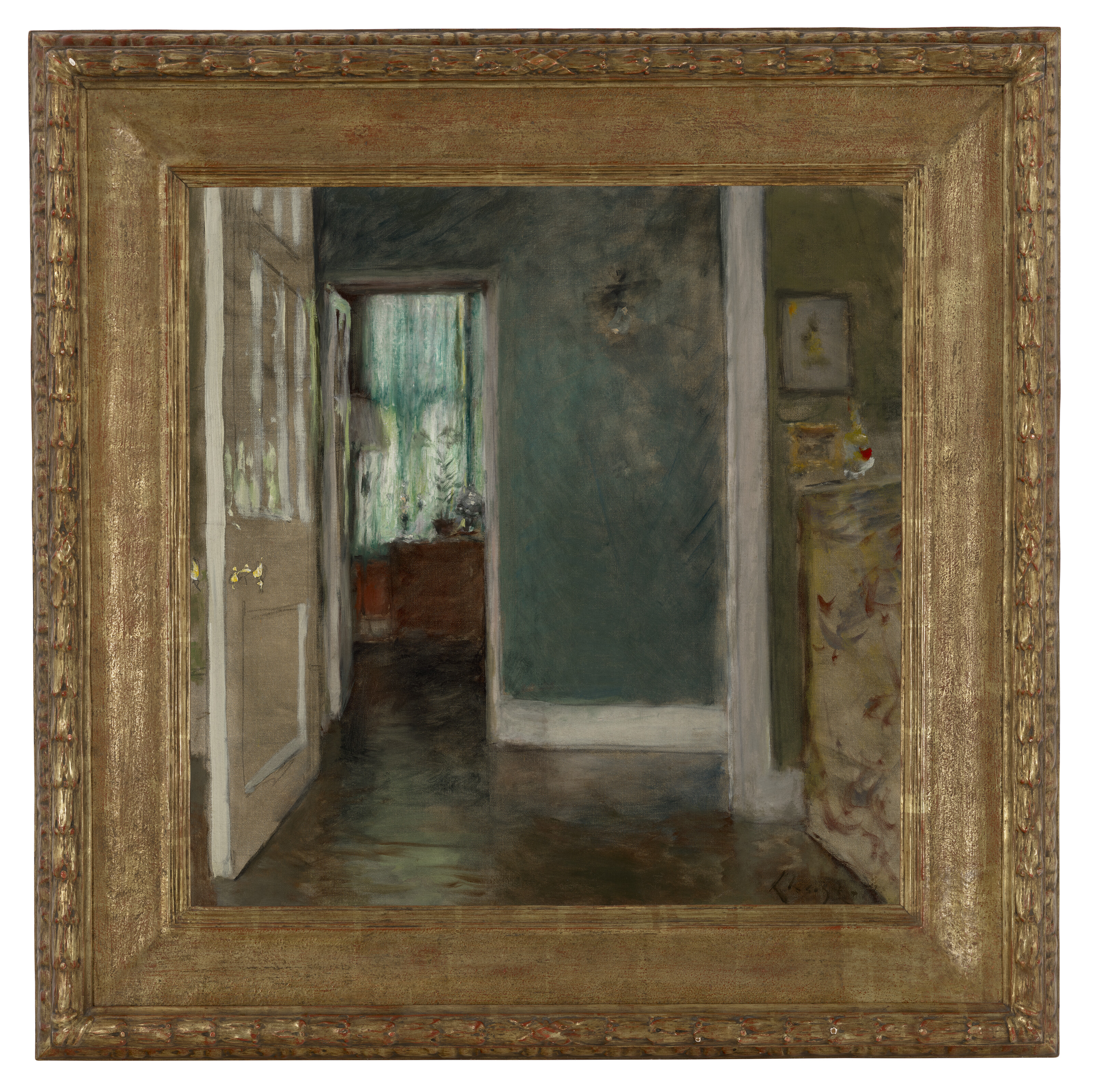 William Merritt Chase — Интерьер (Зеленая оконная занавеска), изображение 3