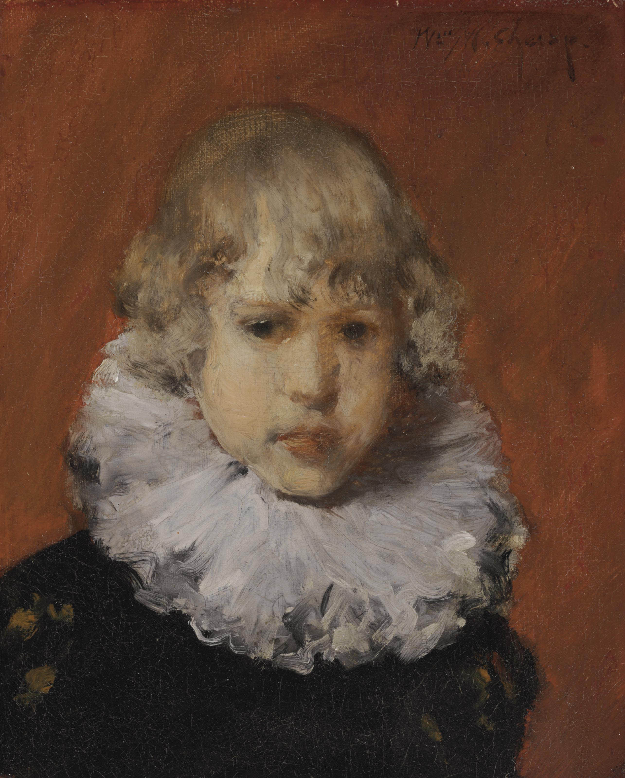 William Merritt Chase — Молодой парень с белым гофрированным воротничком