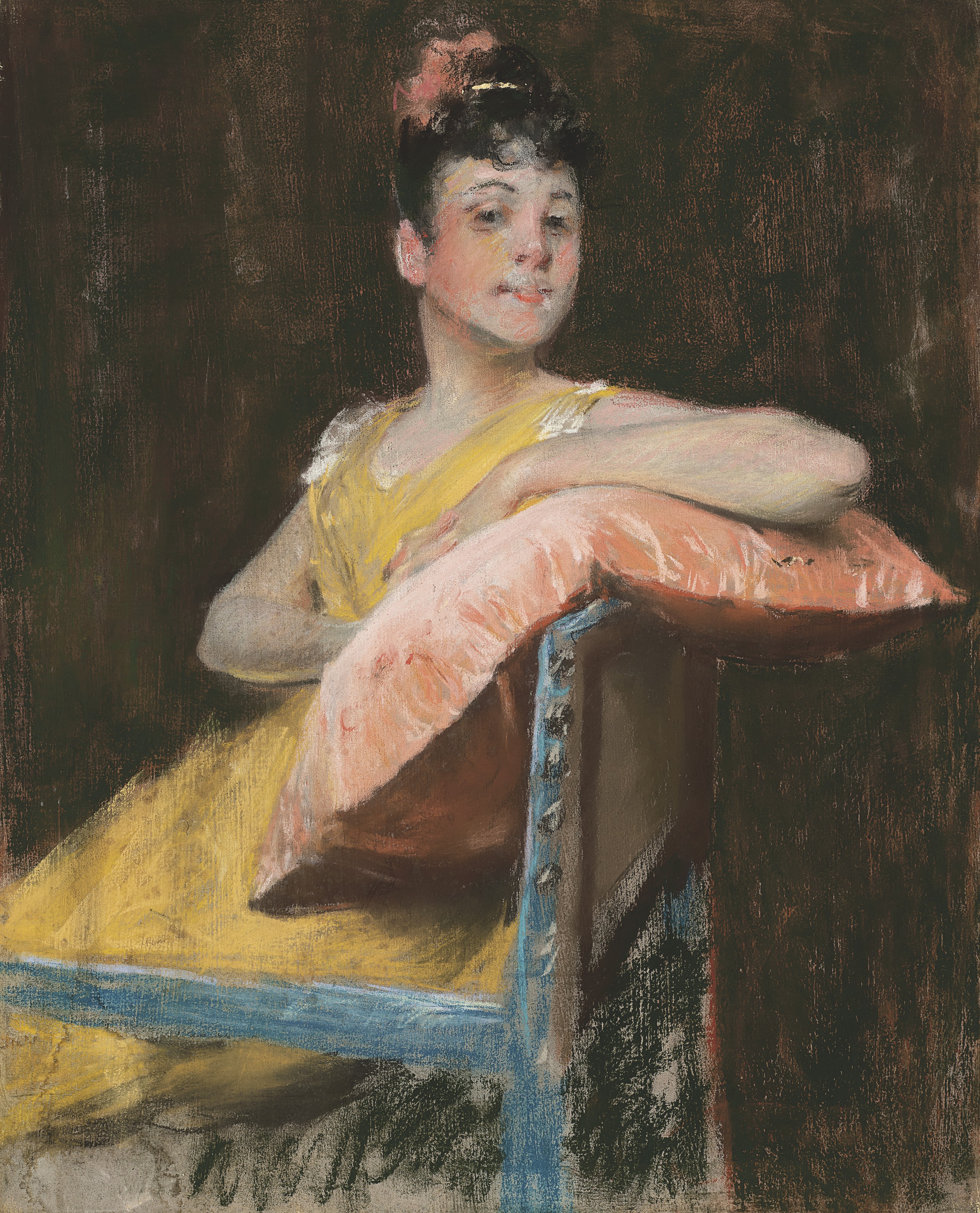 William Merritt Chase — Девушка в желтом (Желтом платье)