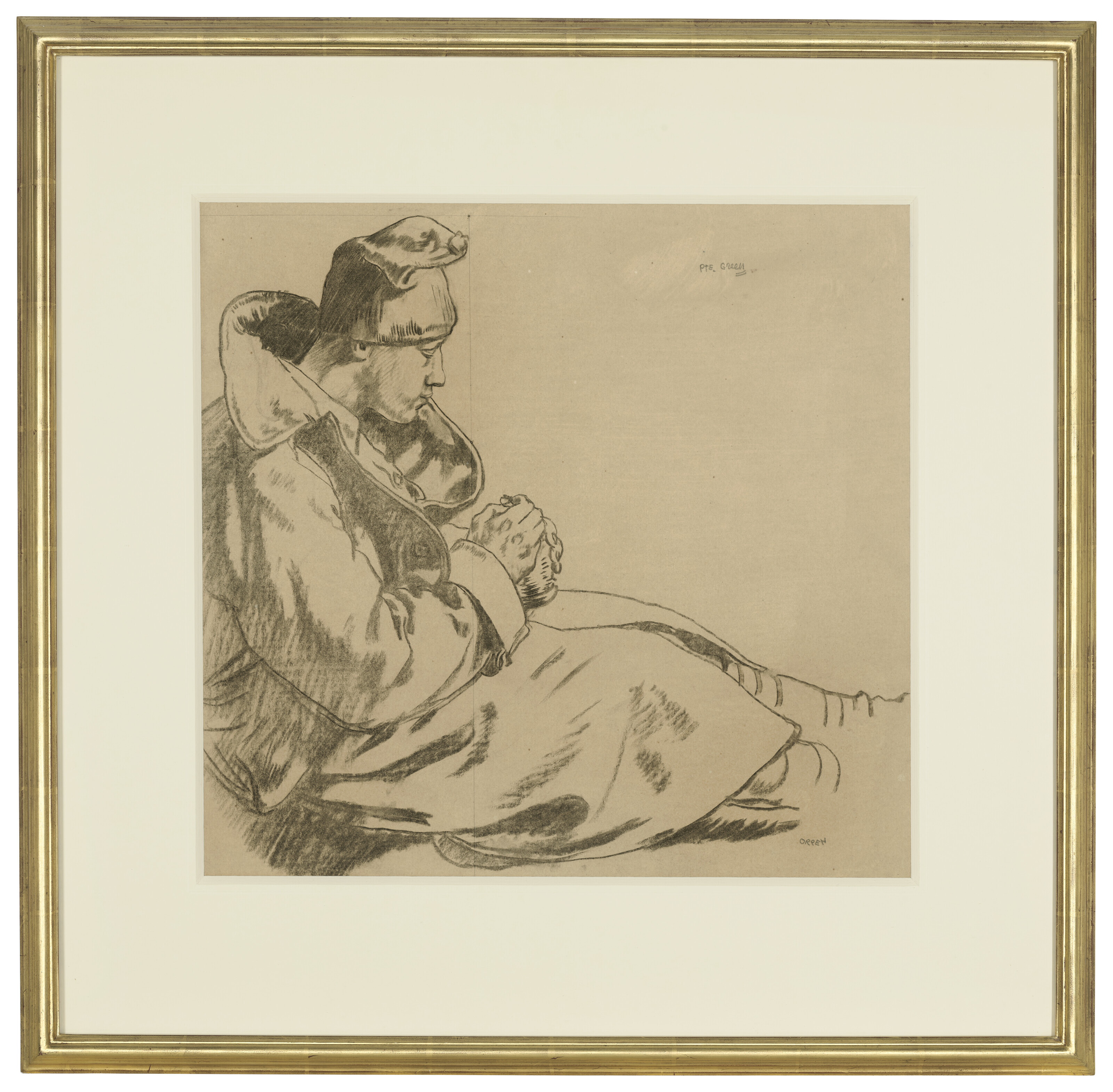 William Orpen — Рядовой Грин; эскиз к картине "Солдаты на фронте, отдыхающие", изображение 2