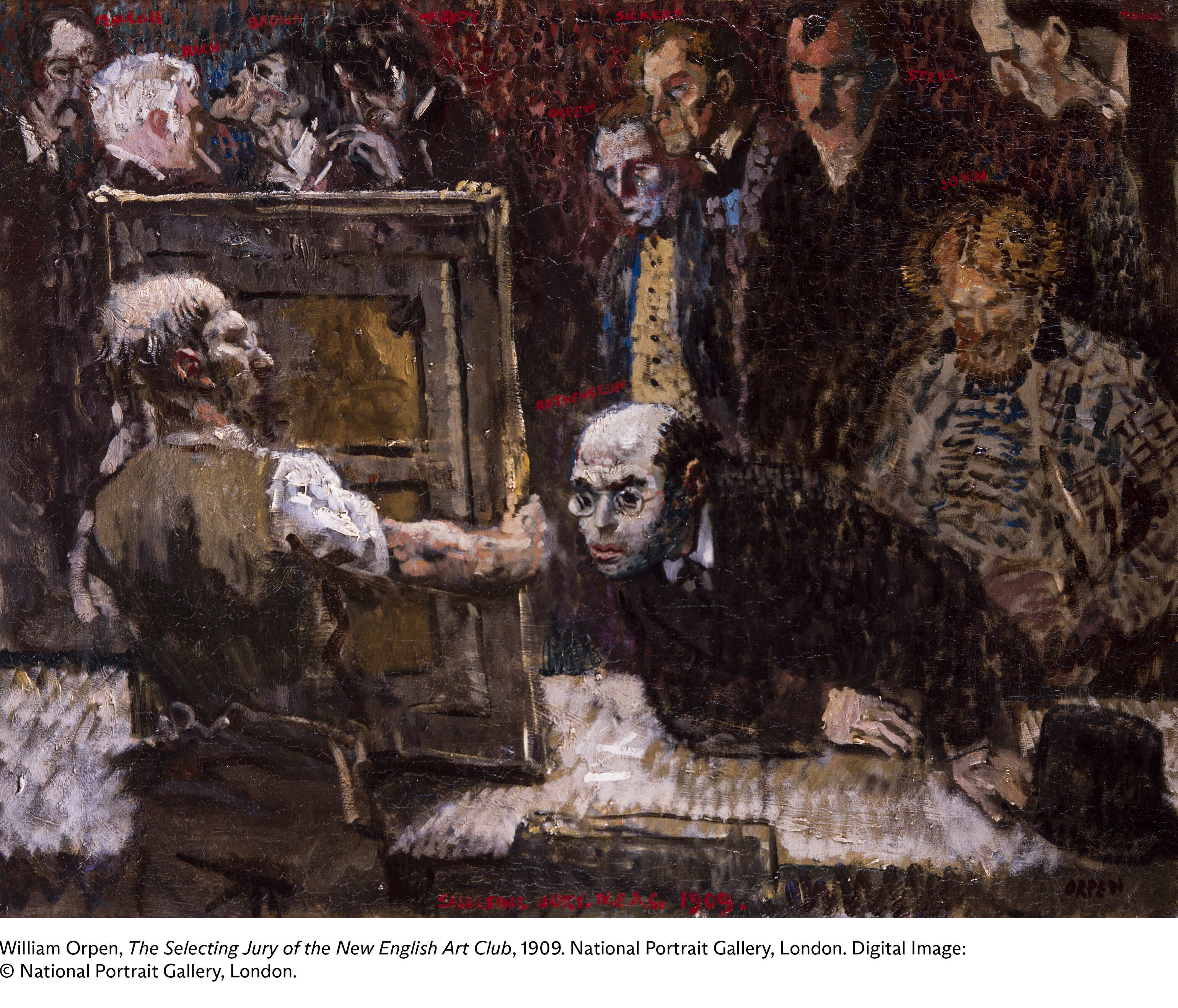 William Orpen — Отбирающее жюри Клуба нового английского искусства, изображение 4