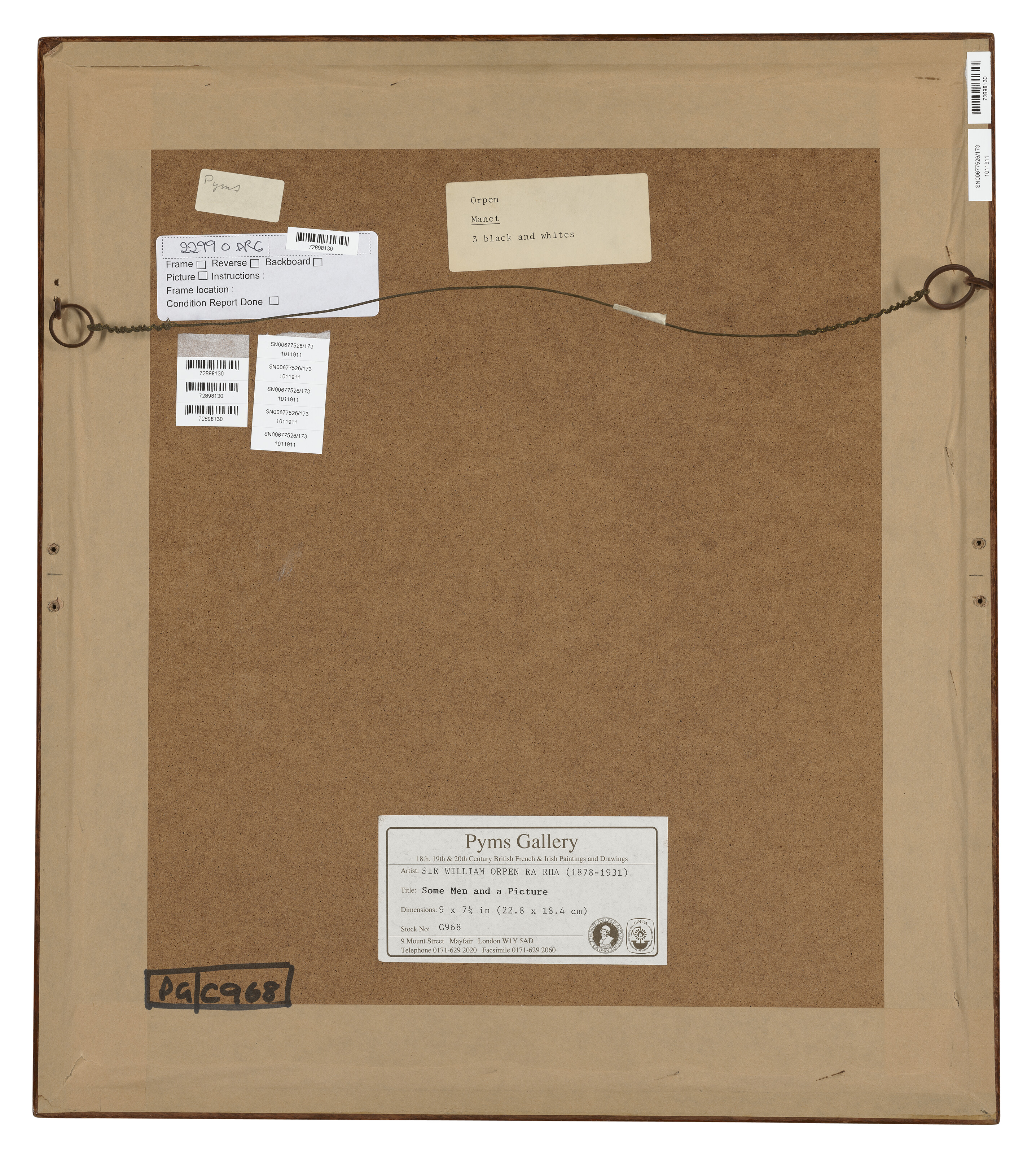 William Orpen — Несколько мужчин и картина (этюд в честь Мане), изображение 3
