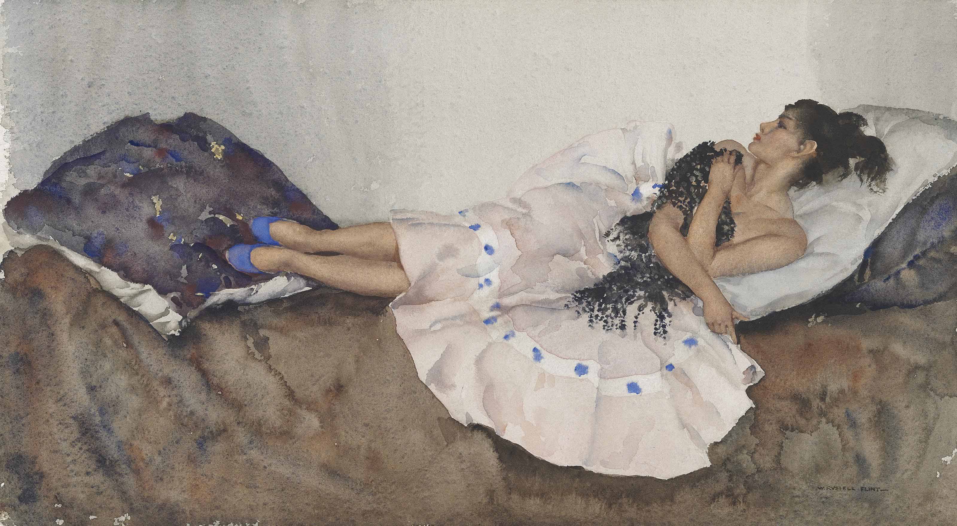 William Russell Flint — Танцовщица Зелинда отдыхает