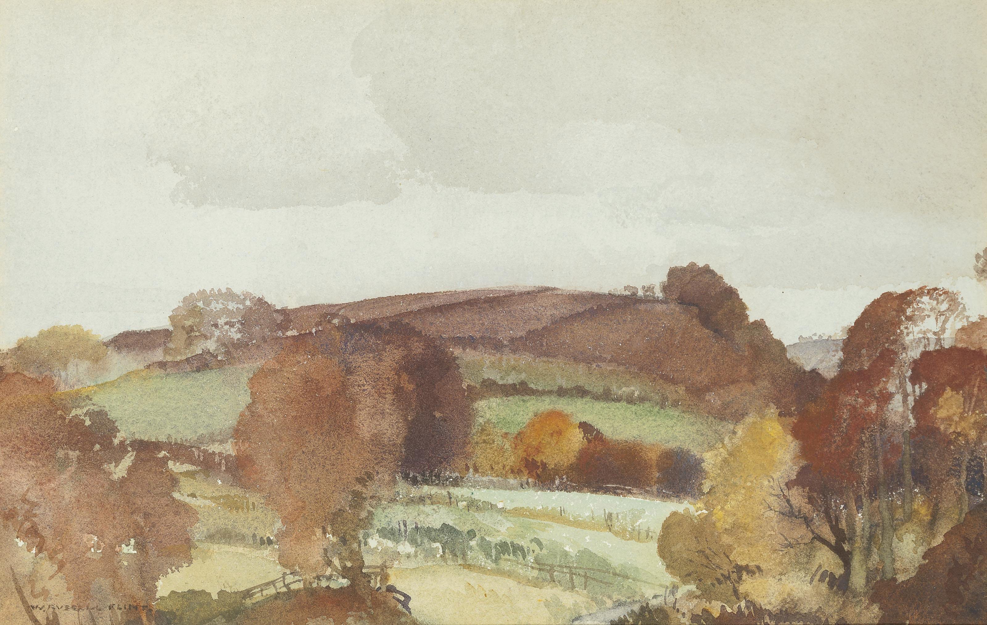 William Russell Flint — Вспаханные поля в Грейт-Энглборне, Южный Девон
