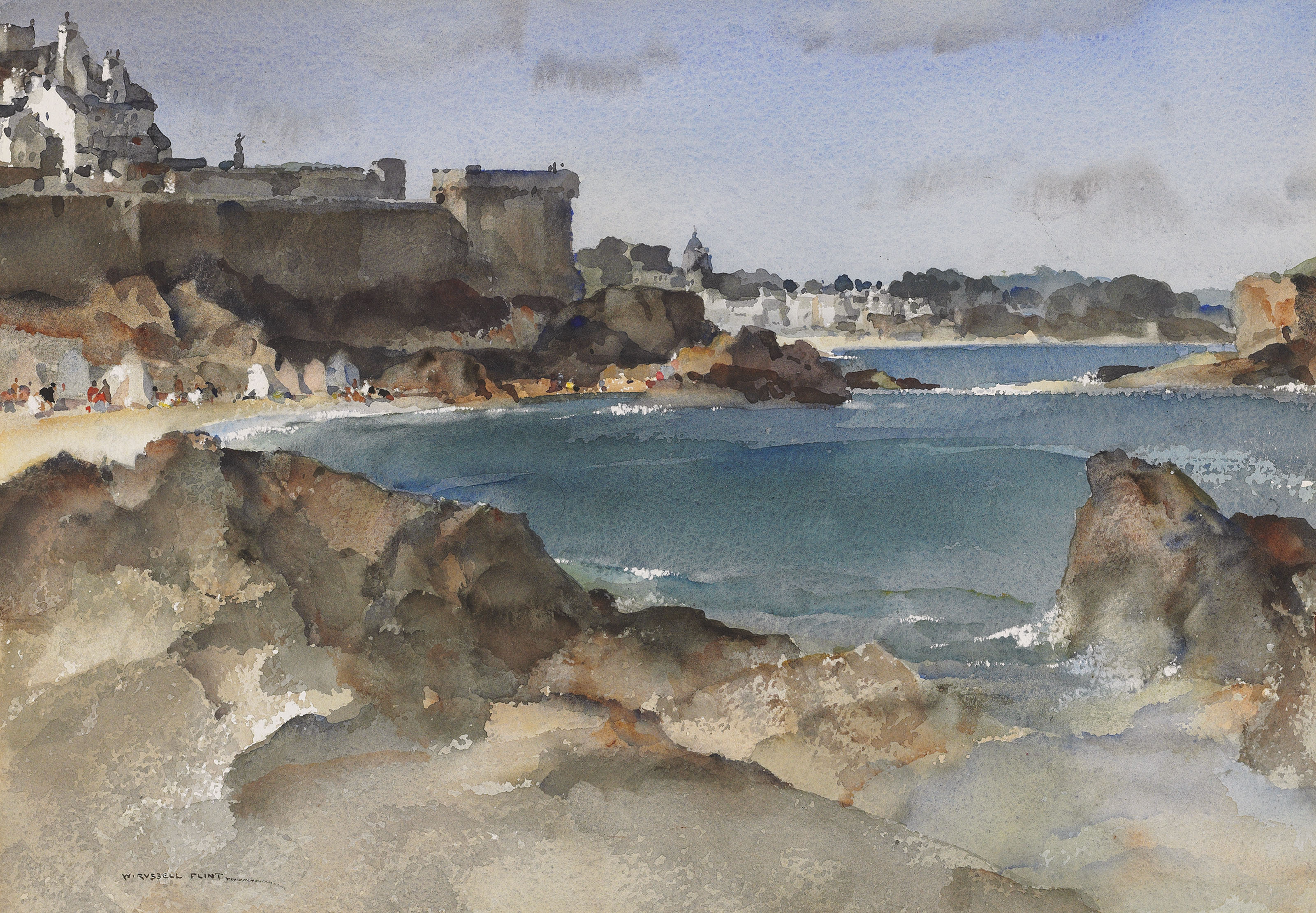William Russell Flint — Пасмурный день в Сен-Мало