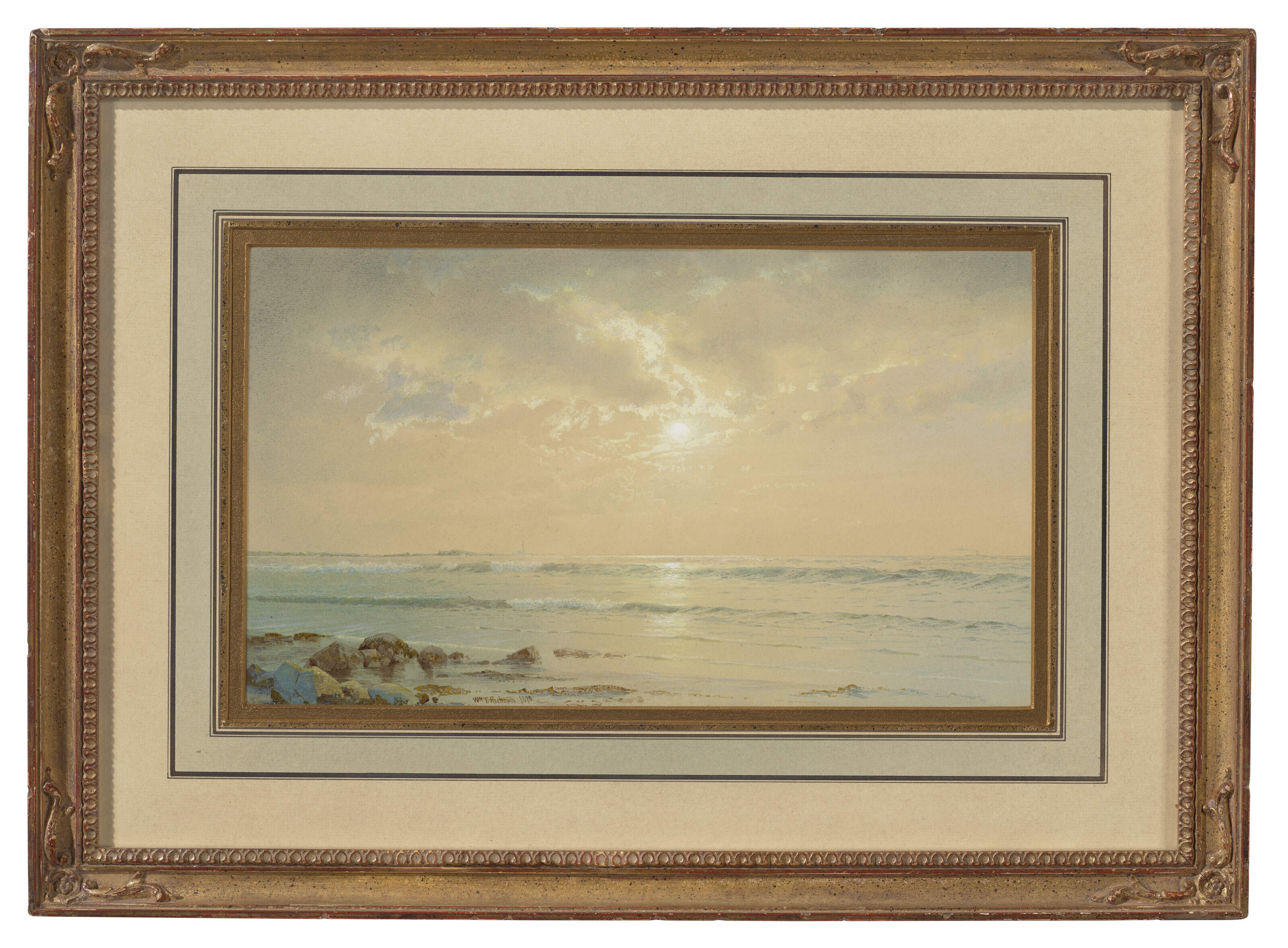 William Trost Richards — Морской пейзаж, залитый лунным светом, изображение 2