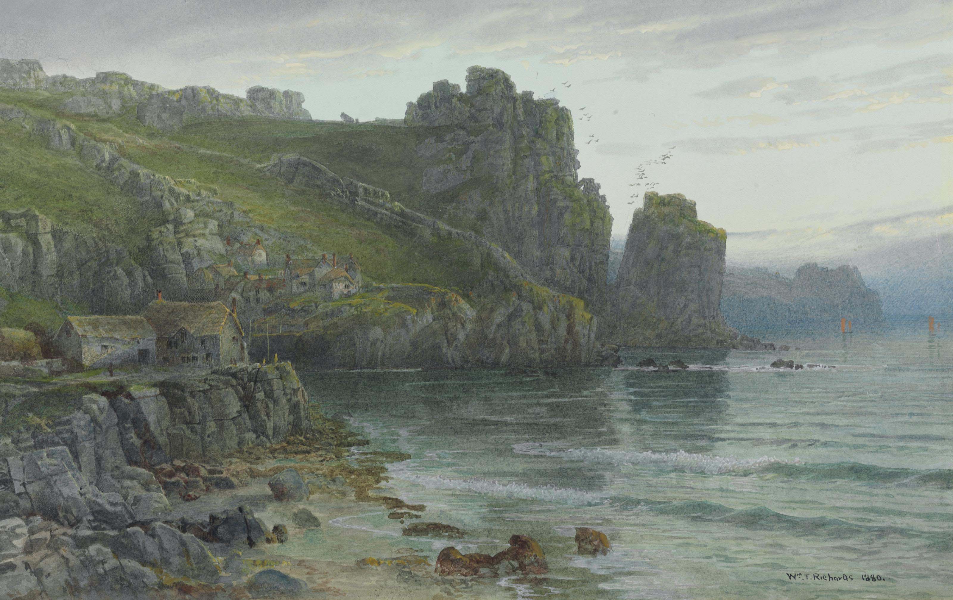William Trost Richards — Корнуоллская рыбацкая деревушка