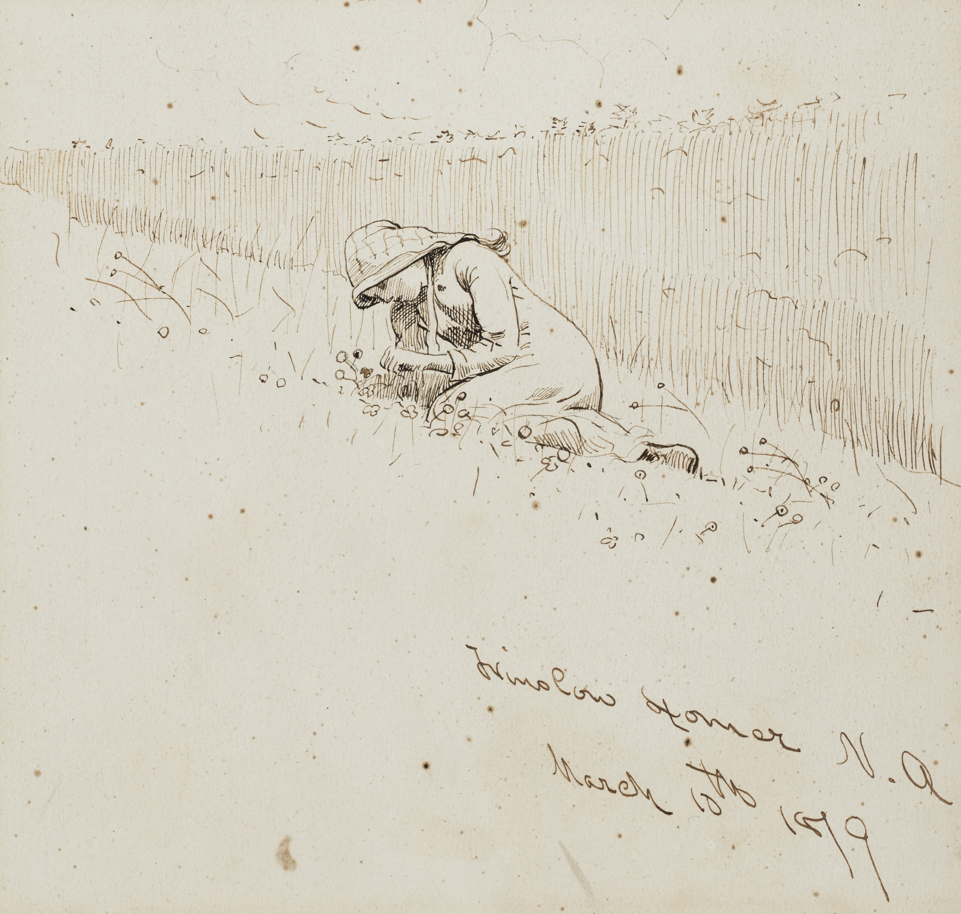Winslow Homer — Сбор цветов на ферме Хоутон