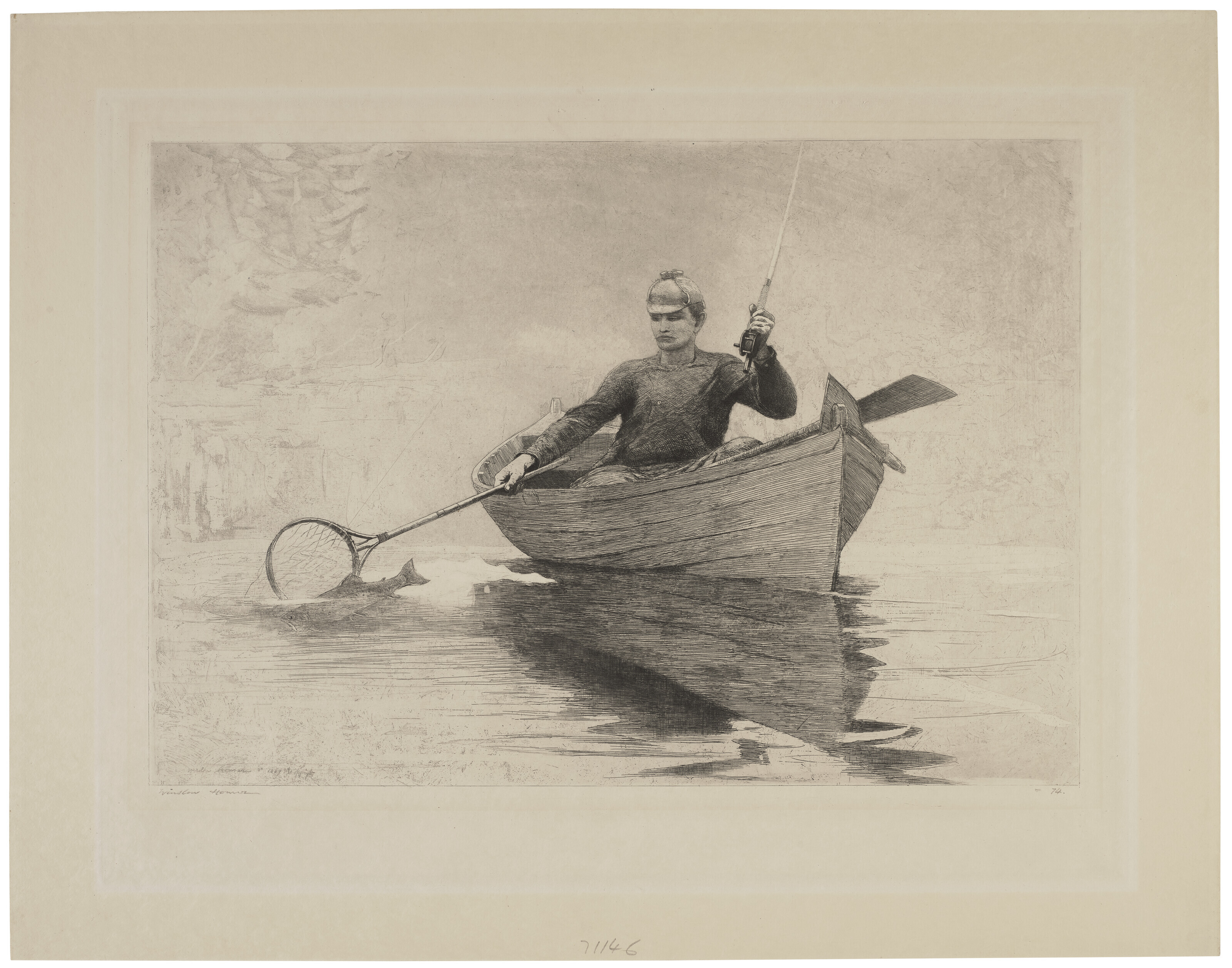 Winslow Homer — Ловля рыбы нахлыстом на озере Саранак