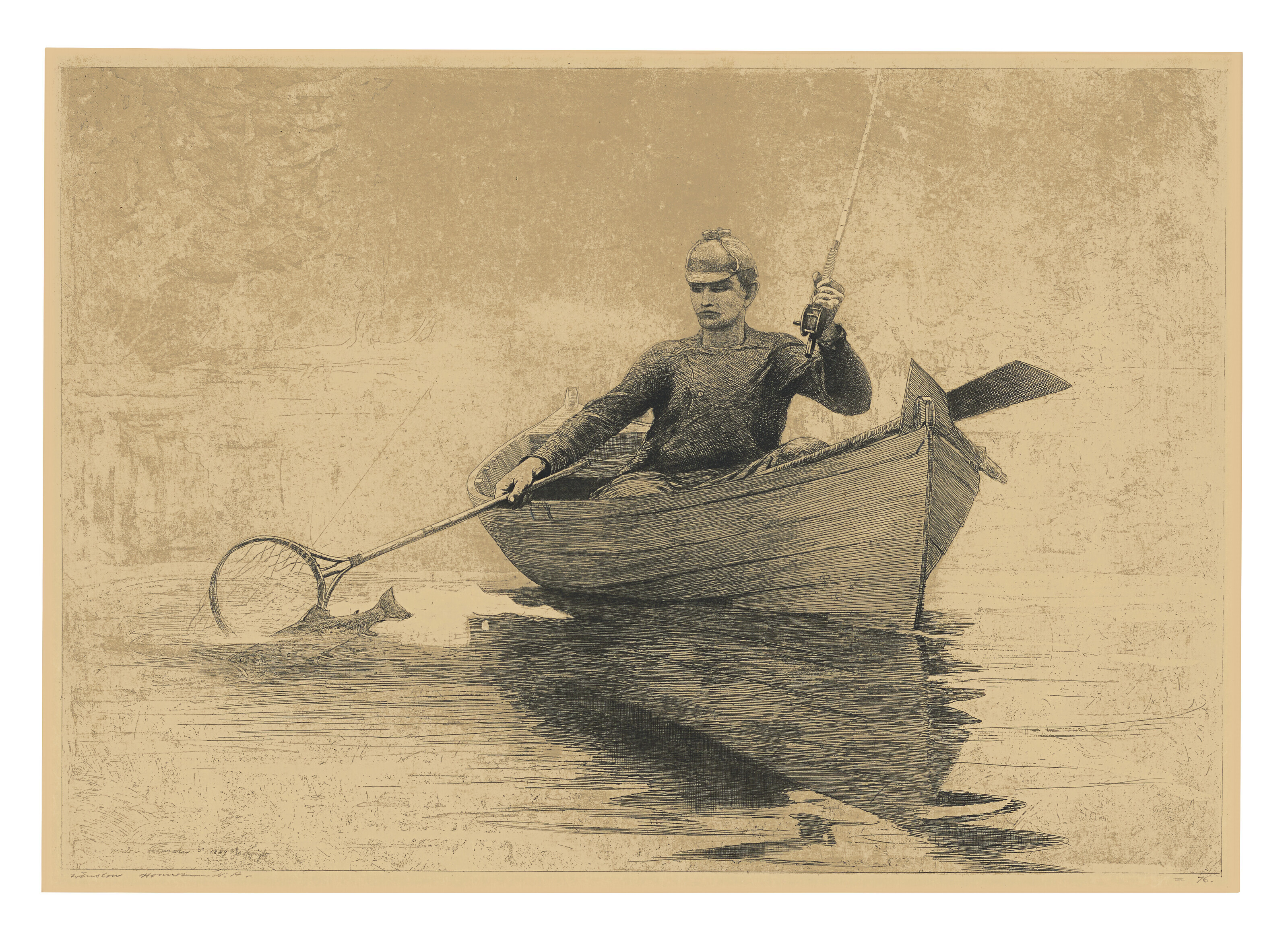 Winslow Homer — Ловля рыбы нахлыстом на озере Саранак