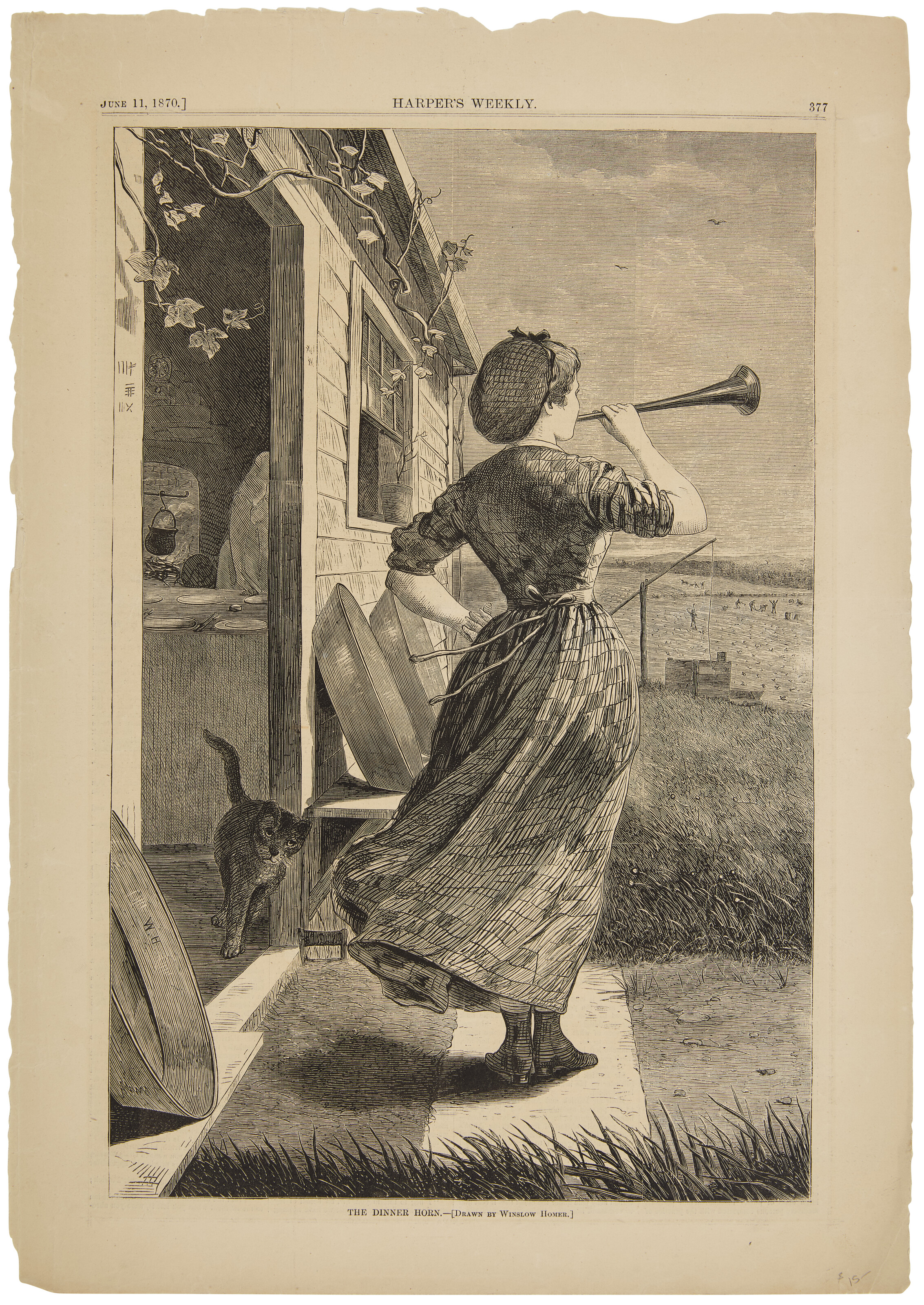 Winslow Homer — "Обеденный рожок" из еженедельника "Харперс Уикли"