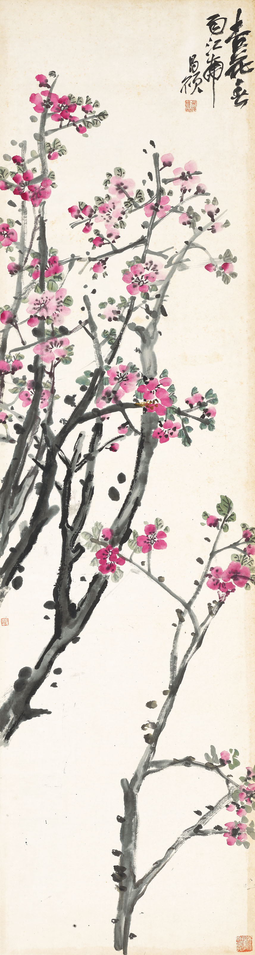 Wu Changshuo — Панно-ширмы из цветов и каллиграфии, изображение 10
