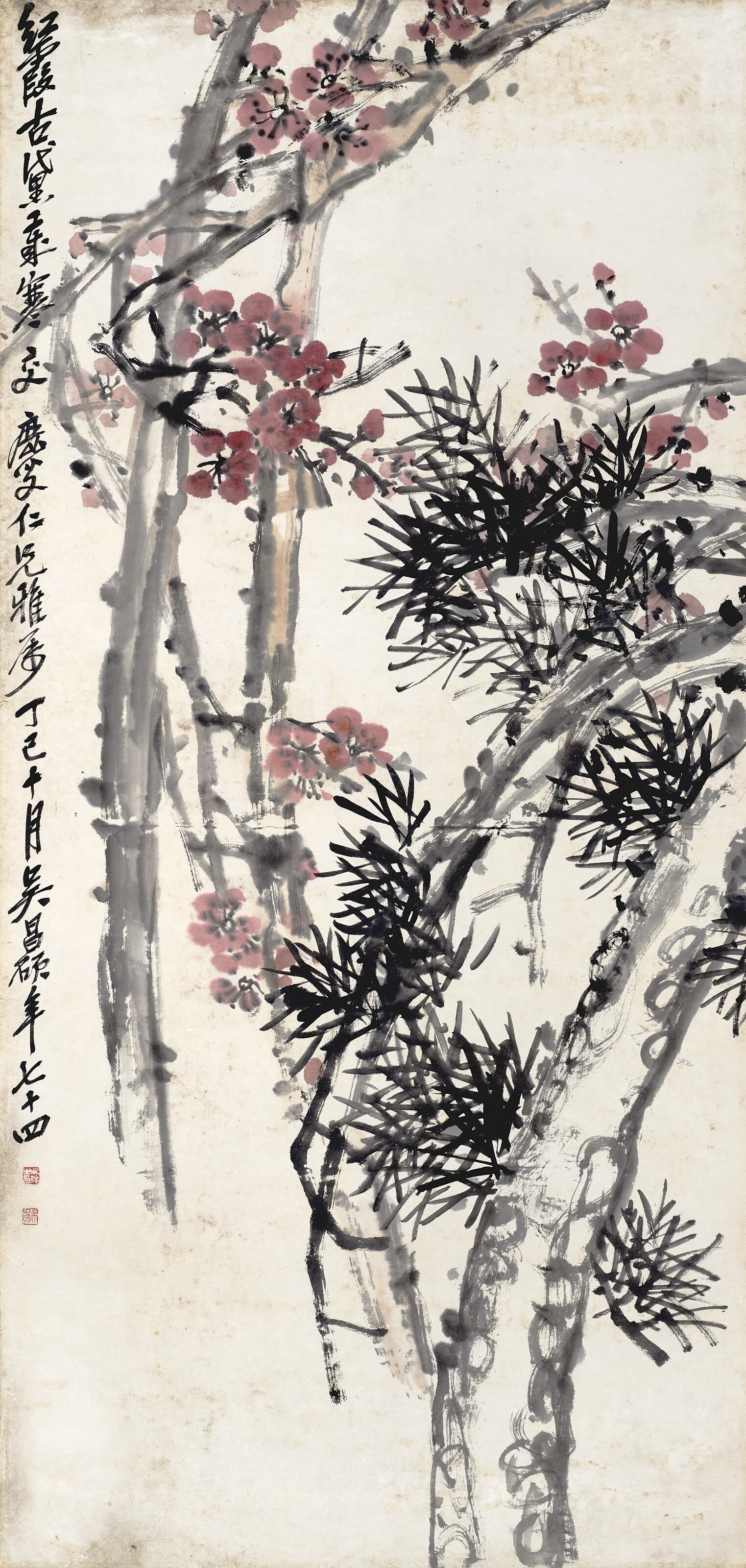 Wu Changshuo — Цветут сосны и сливы