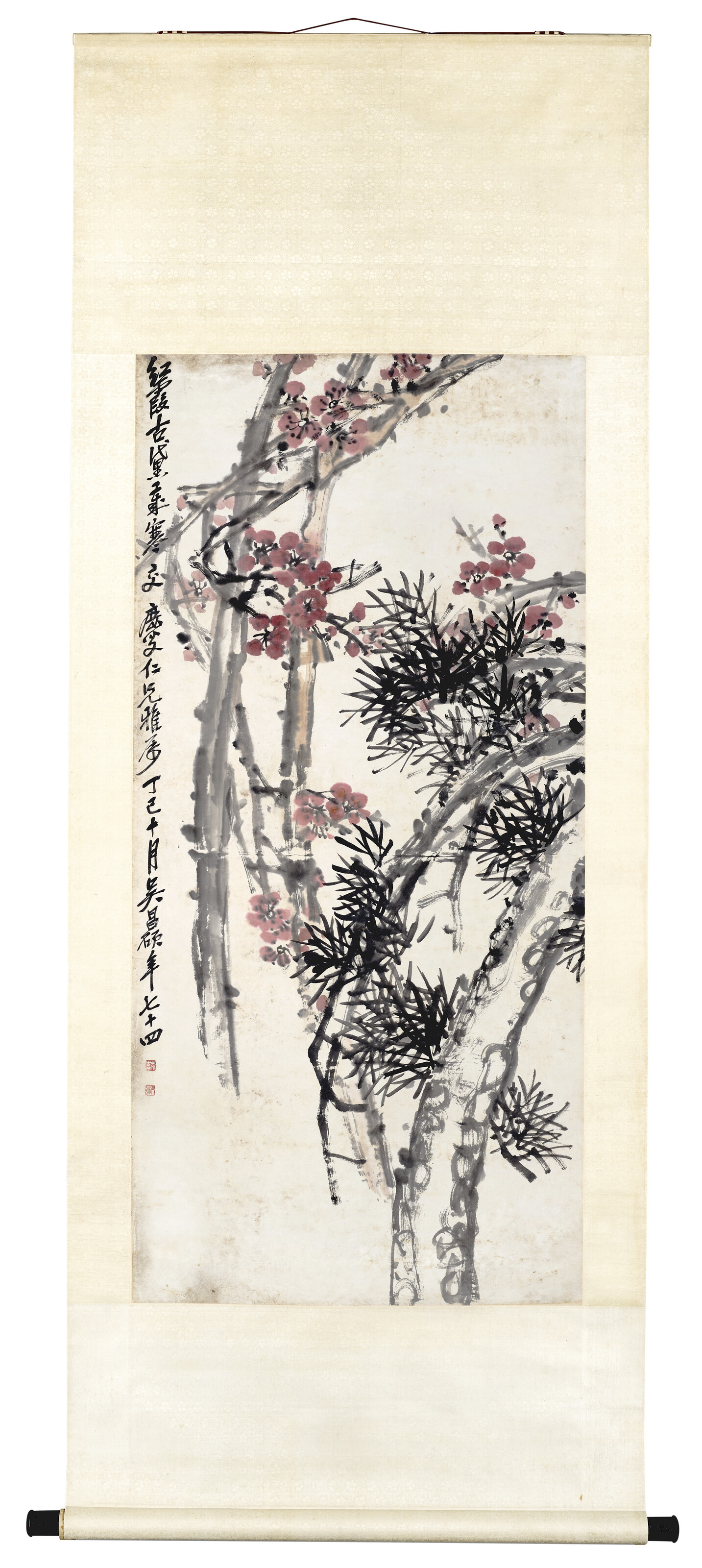 Wu Changshuo — Цветут сосны и сливы, изображение 2