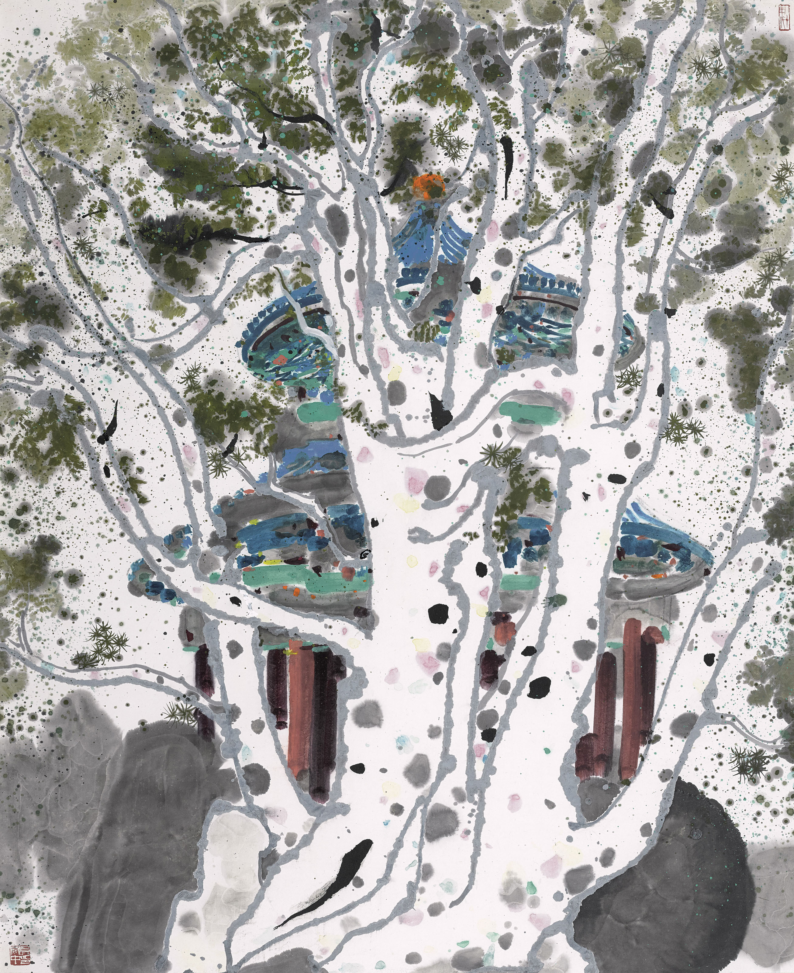 Wu Guanzhong — Сосна с кружевной корой